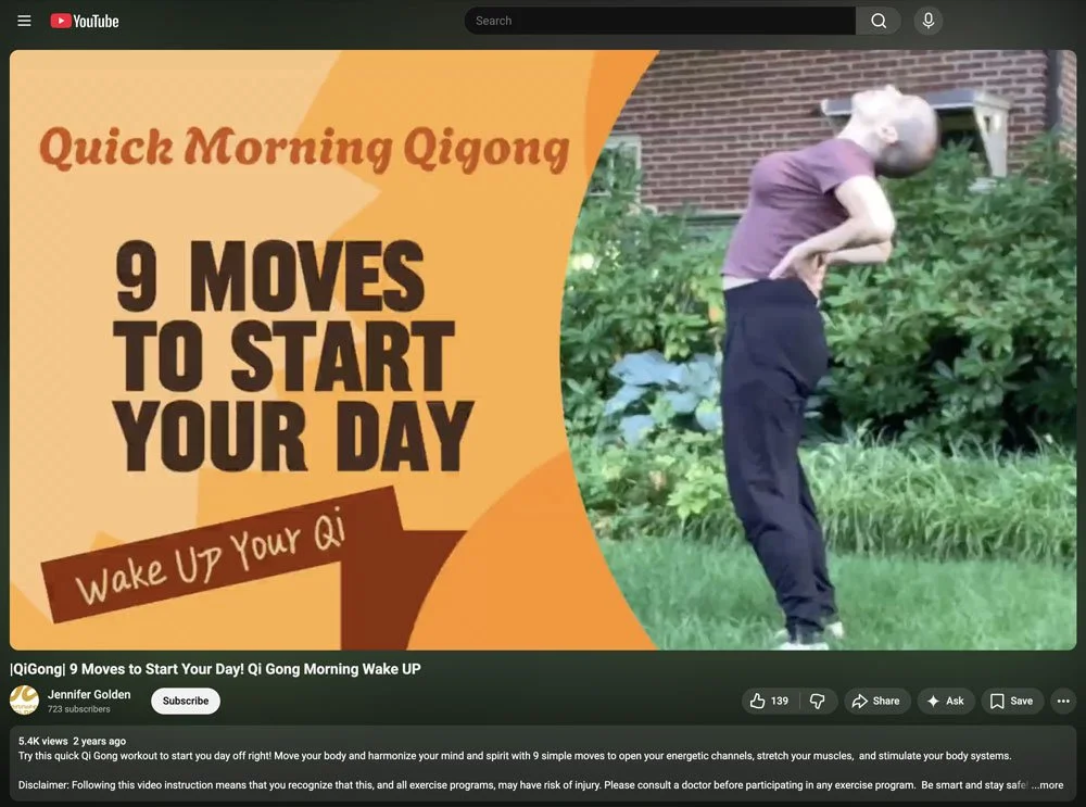 Jennifer Golden 9 moves to start your day qigong