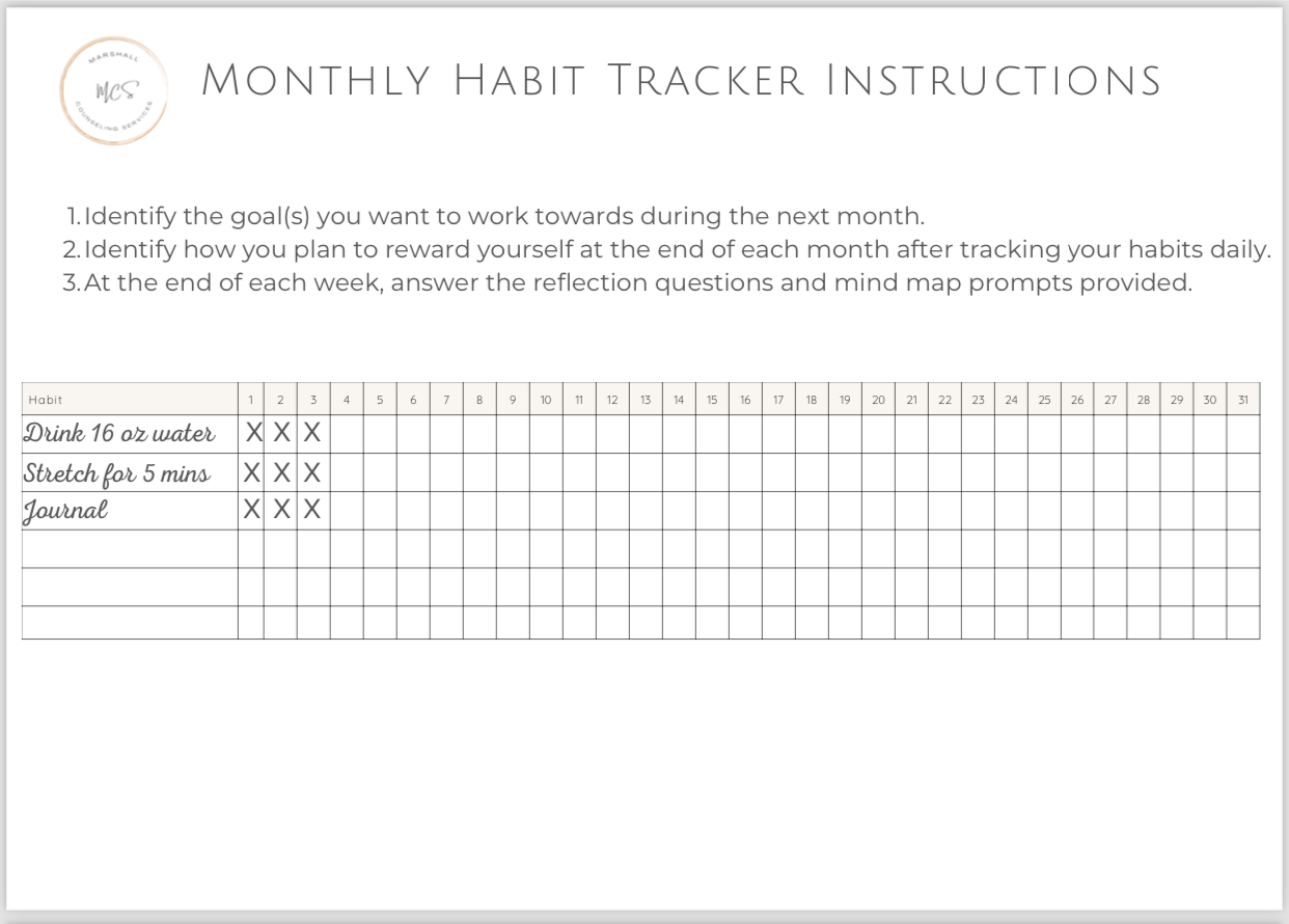 Monthly Habit Tracker Journal