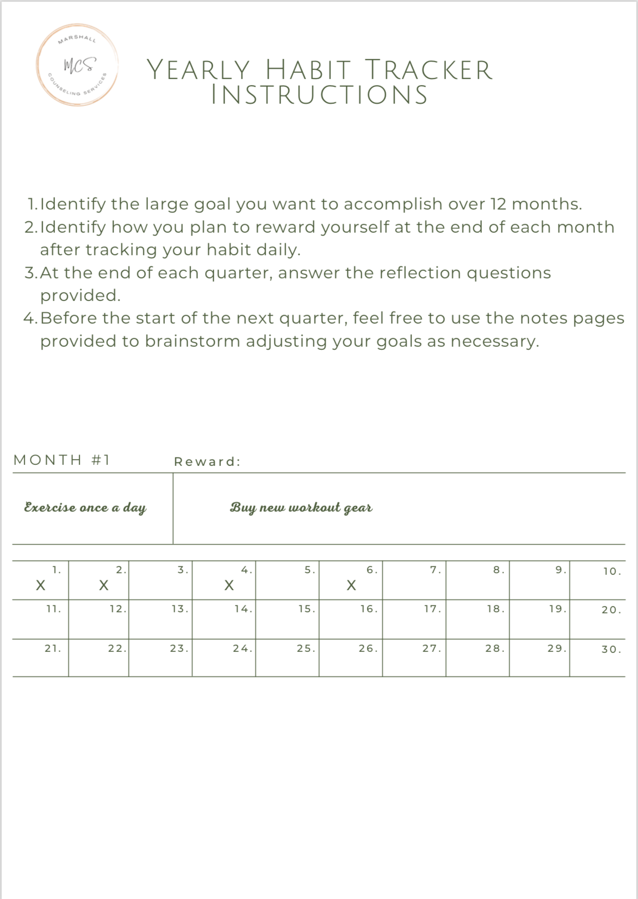 Yearly Habit Tracker