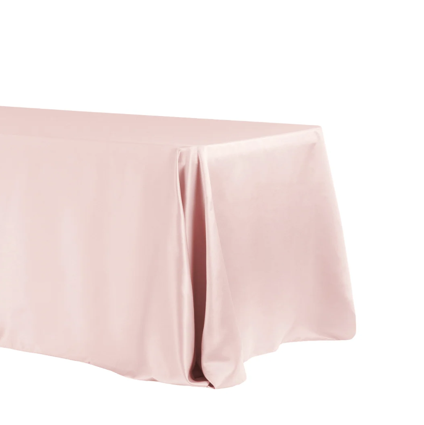 90" x 156" Satin Rectangle Tablecloth - Dusty Rose