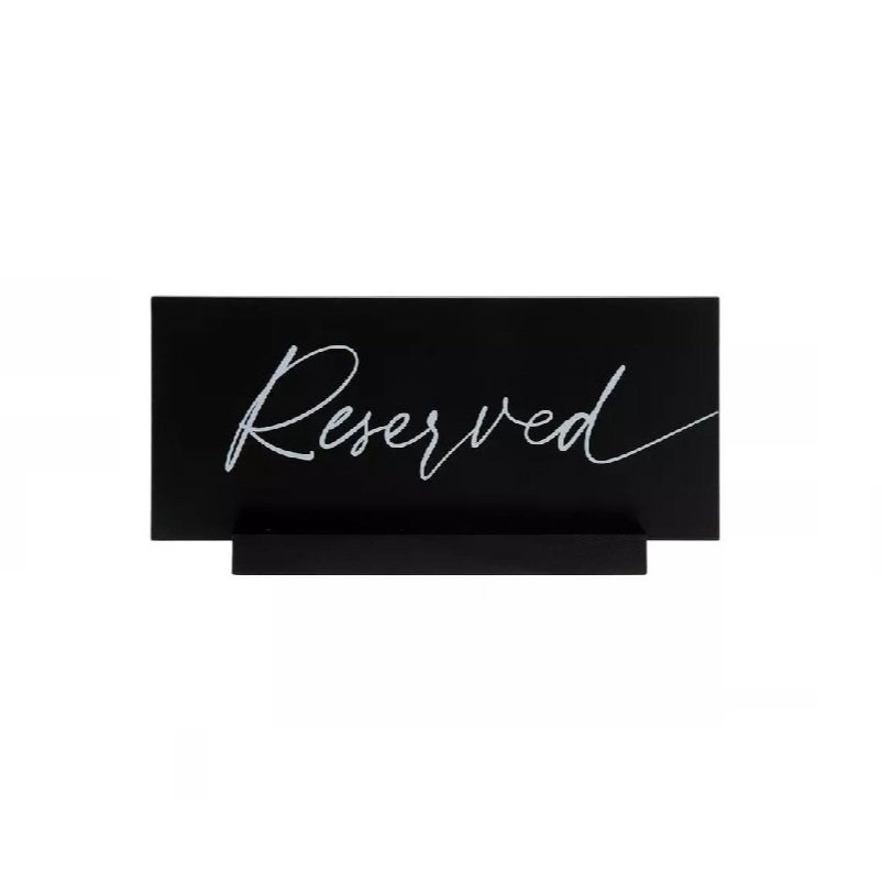 Black Reserved Table Sign