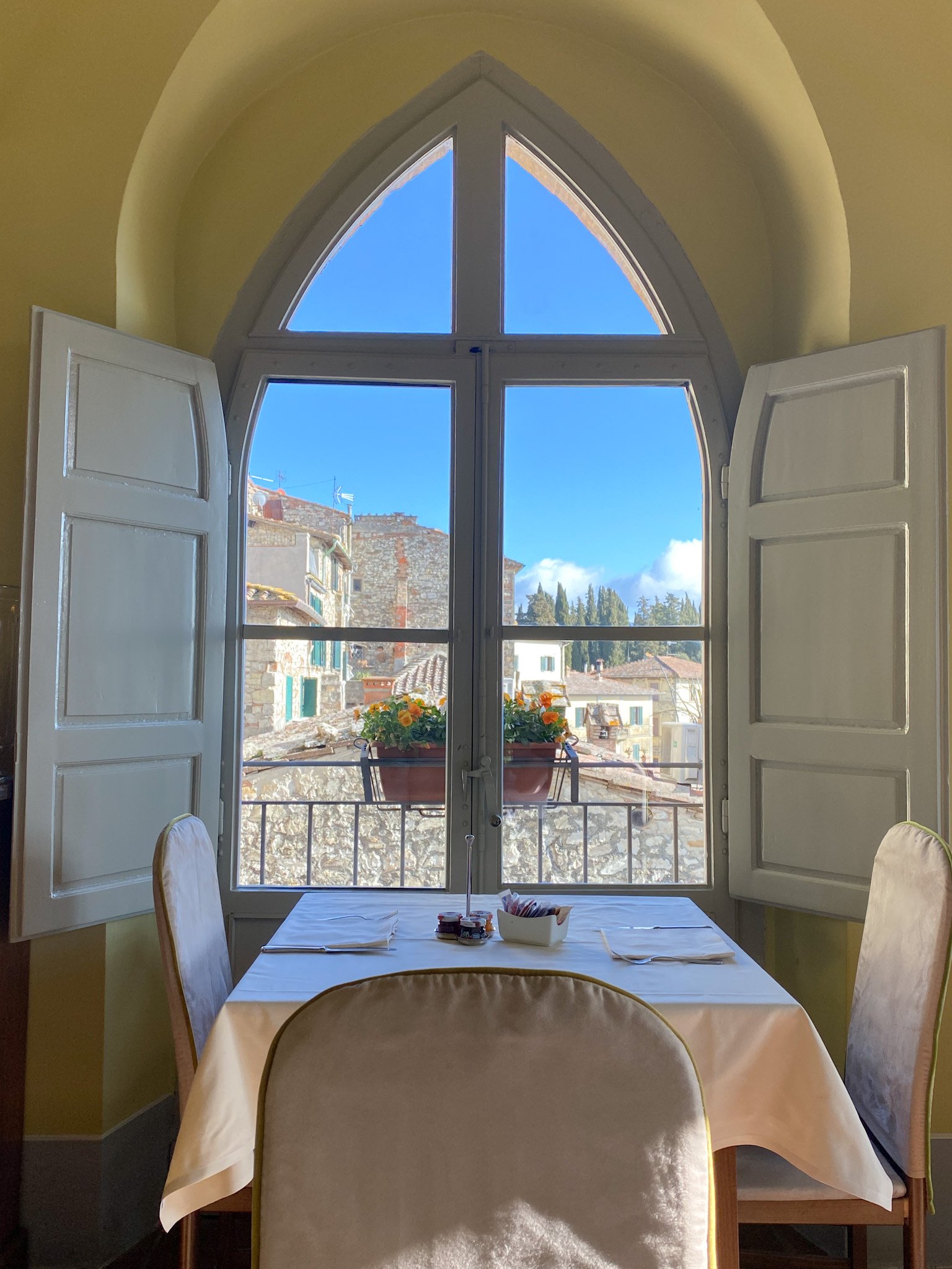 Window in the hotel in Radda in Chianti