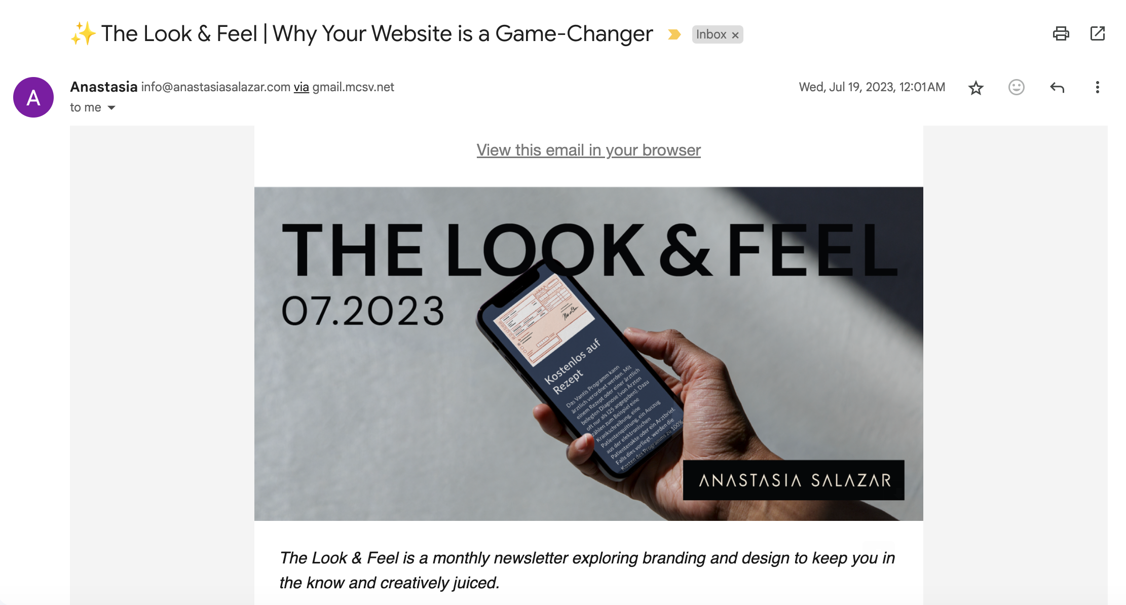 Newsletter for Anastasia Salazar, Ltd.