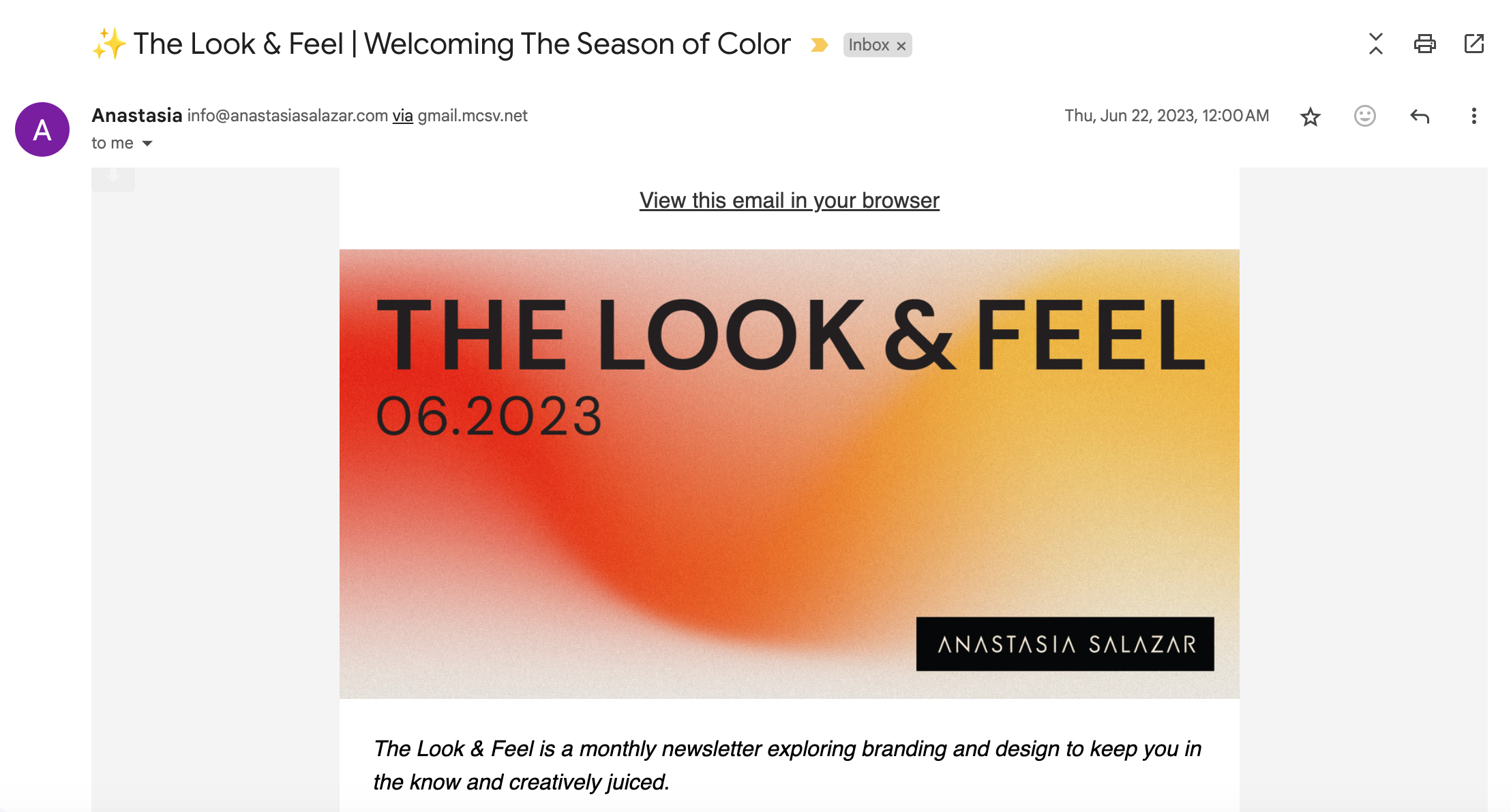 Newsletter for Anastasia Salazar, Ltd.