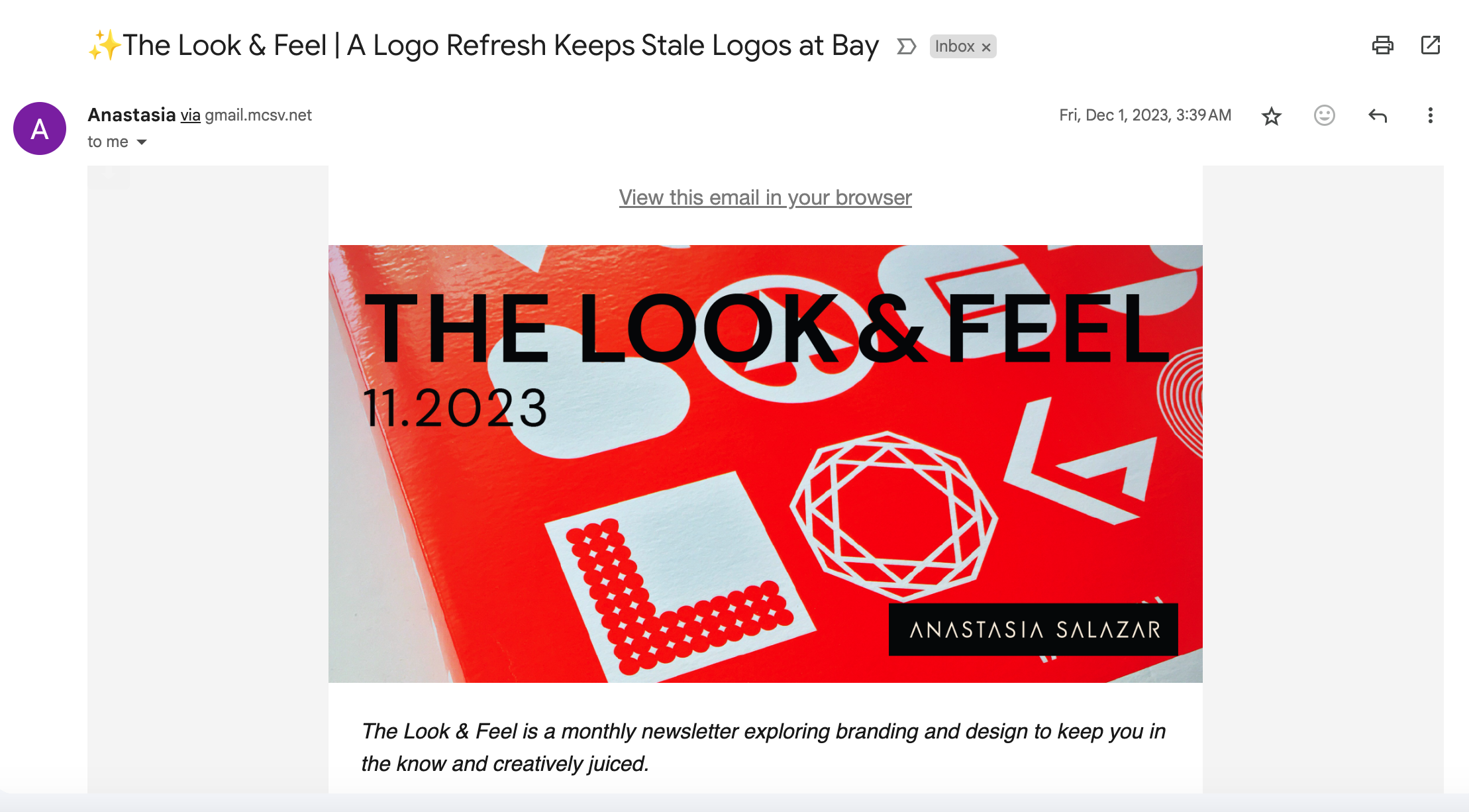 Newsletter for Anastasia Salazar, Ltd.
