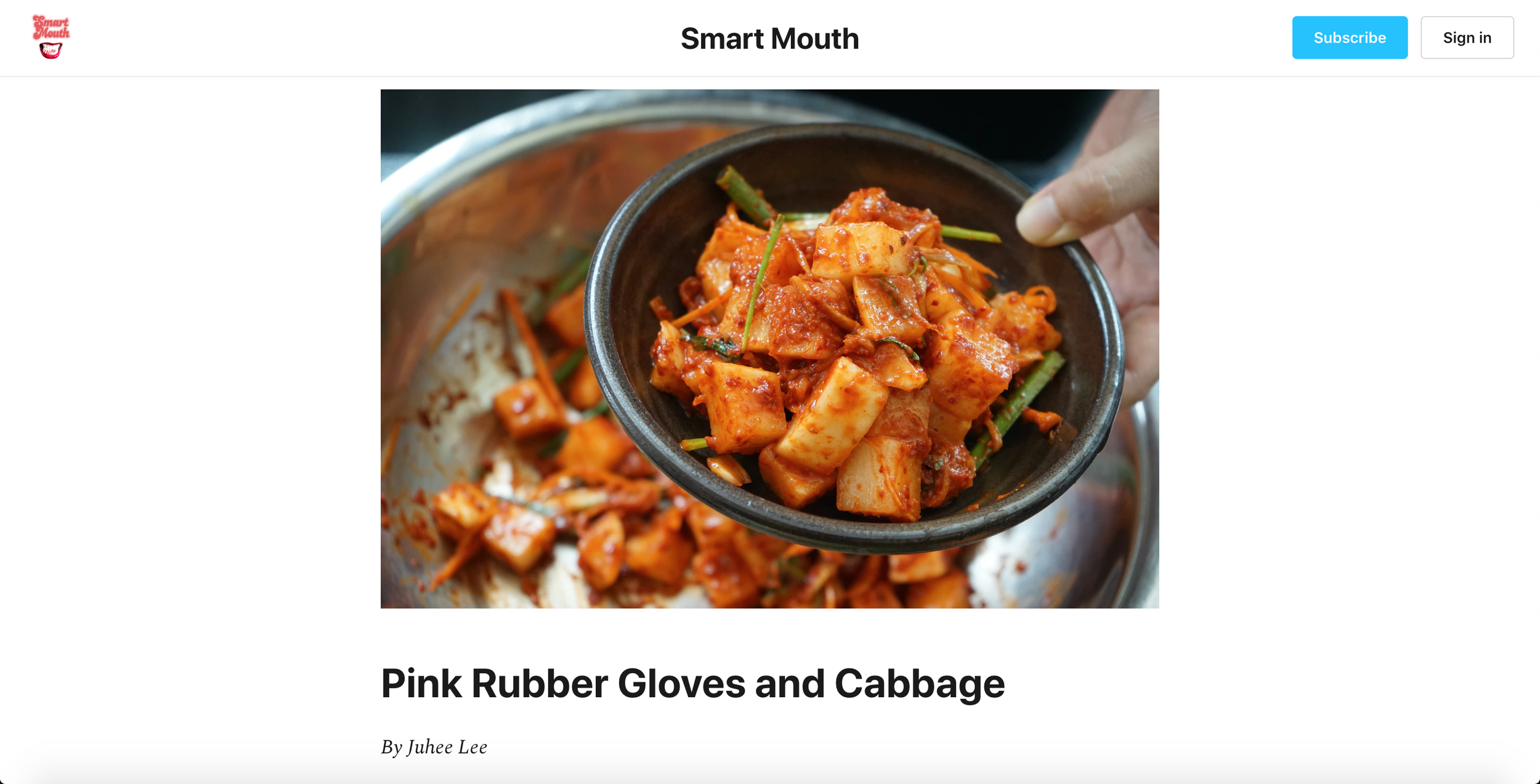 An Article on Kimchi for Smart Mouth