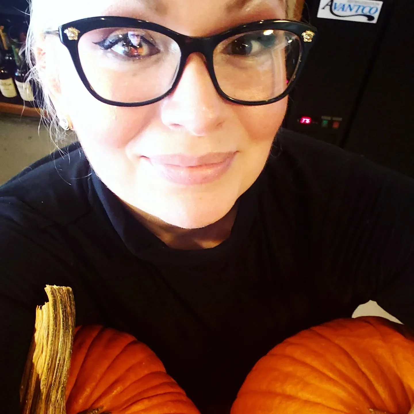 It's Monday, and we were surprised before opening by our Mushroom Guy, Mario. But instead of his usual truck full of fungi, he was peddling these BEAUTIFUL red-fleshed pumpkins. So the kitchen will be messing around with some savory applications to b