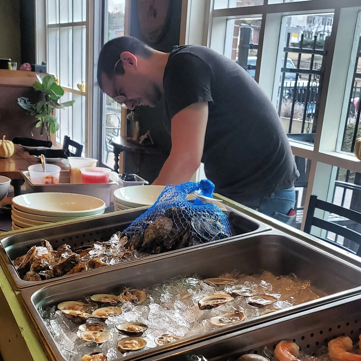 RAW BAR ALERT! 

Tomorrow, Sunday December 1st, we will be serving Flying Point &amp; Pink Moon oysters, clams, and cocktail shrimp from 3:30 to close or sell out!

Seafood is king right now at The Local - we've got two dishes with @to.the.gills salm