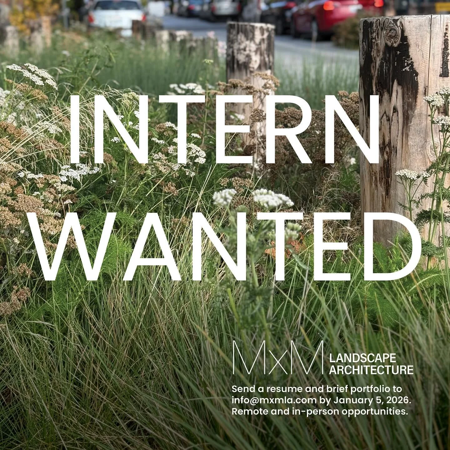 We&rsquo;re looking for a talented, passionate designer to join our team as a paid intern this winter. 

Send a resume and a brief portfolio by January 5,2026 to info [at] MxMLA dot com.

#intern #internship #landarch #seattle