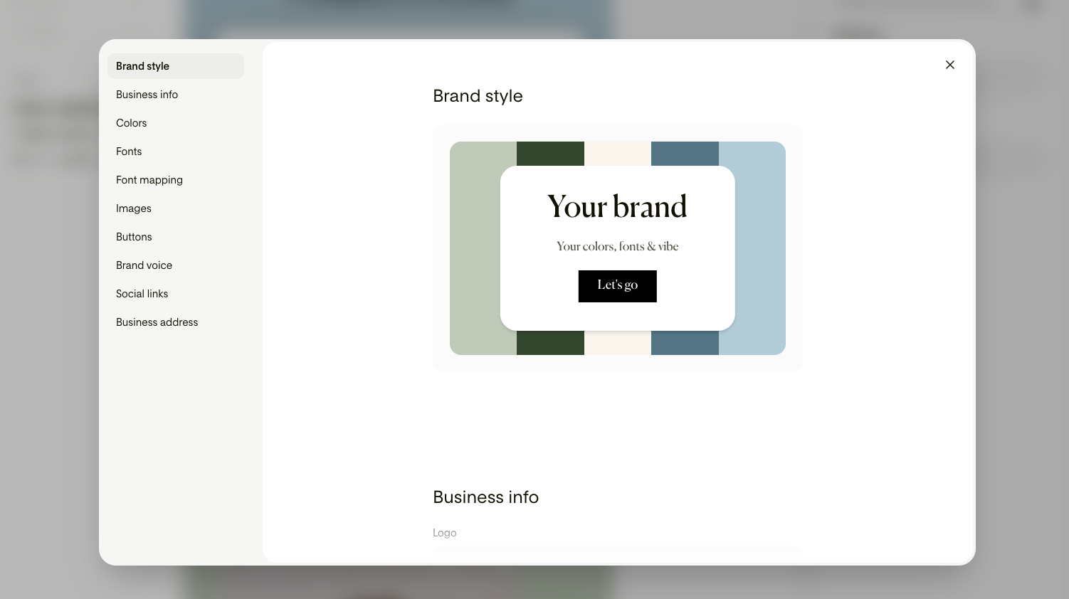 Flodesk Studio using brand guidelines to design a newsletter