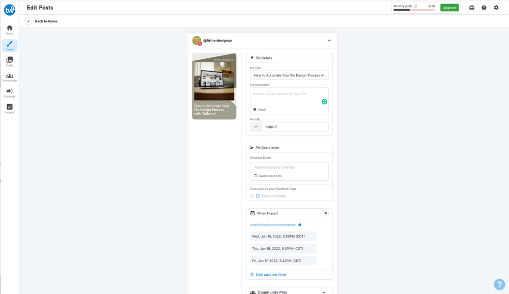 How to Automate Your Pin Design Process with Tailwind — Firther Design
