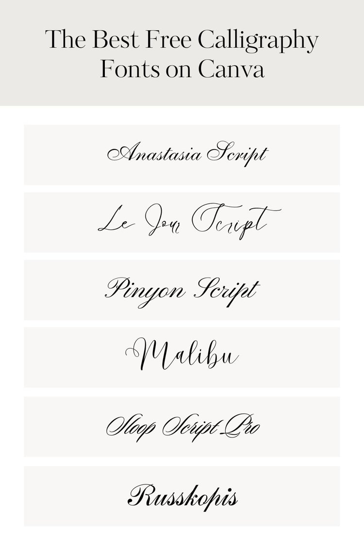 The Best Free Canva Cursive Fonts — Firther Design Co. | Canva ...
