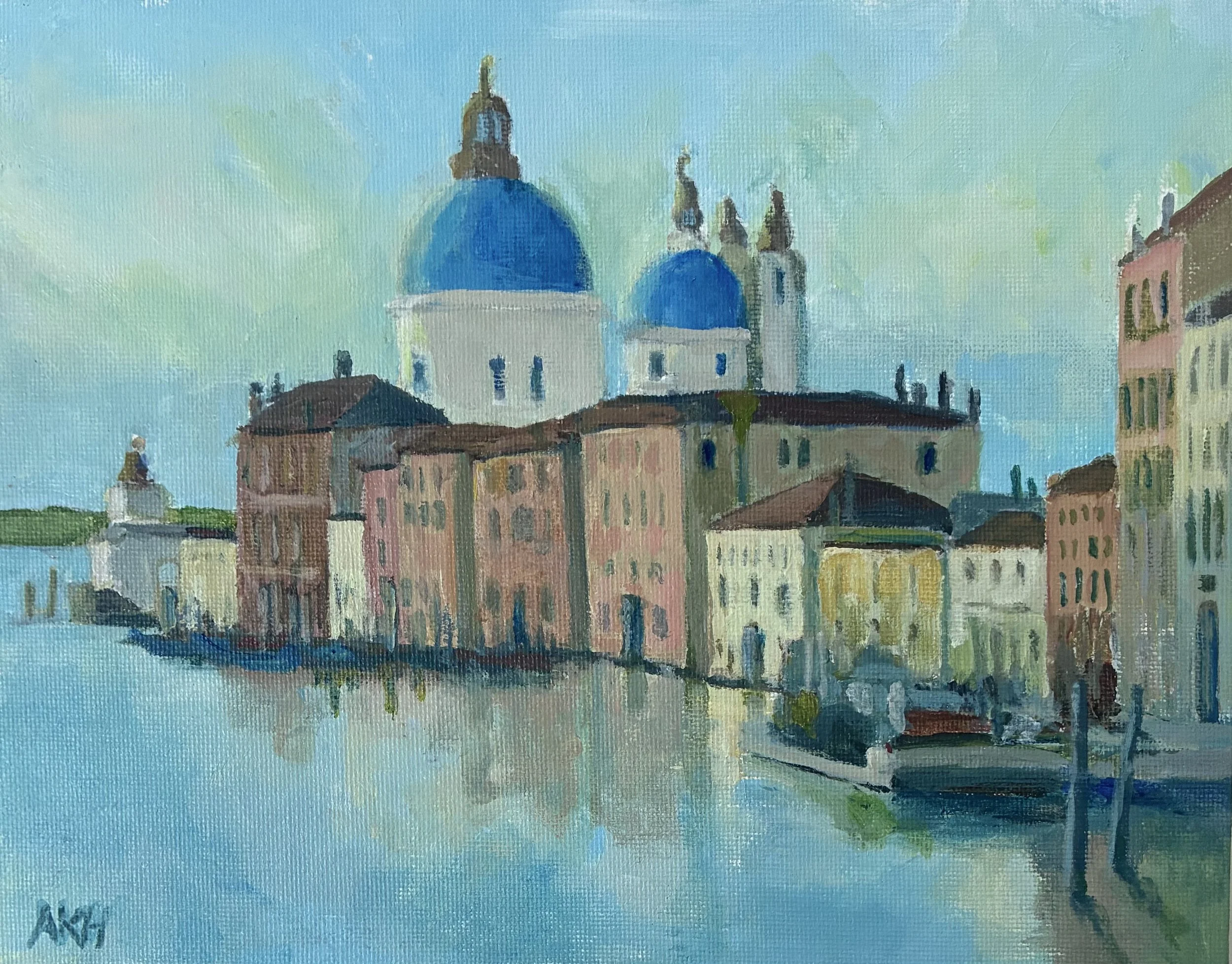 Blue Domes, Annie Halvorsen, Acrylic, $125. 8.5x10.5"