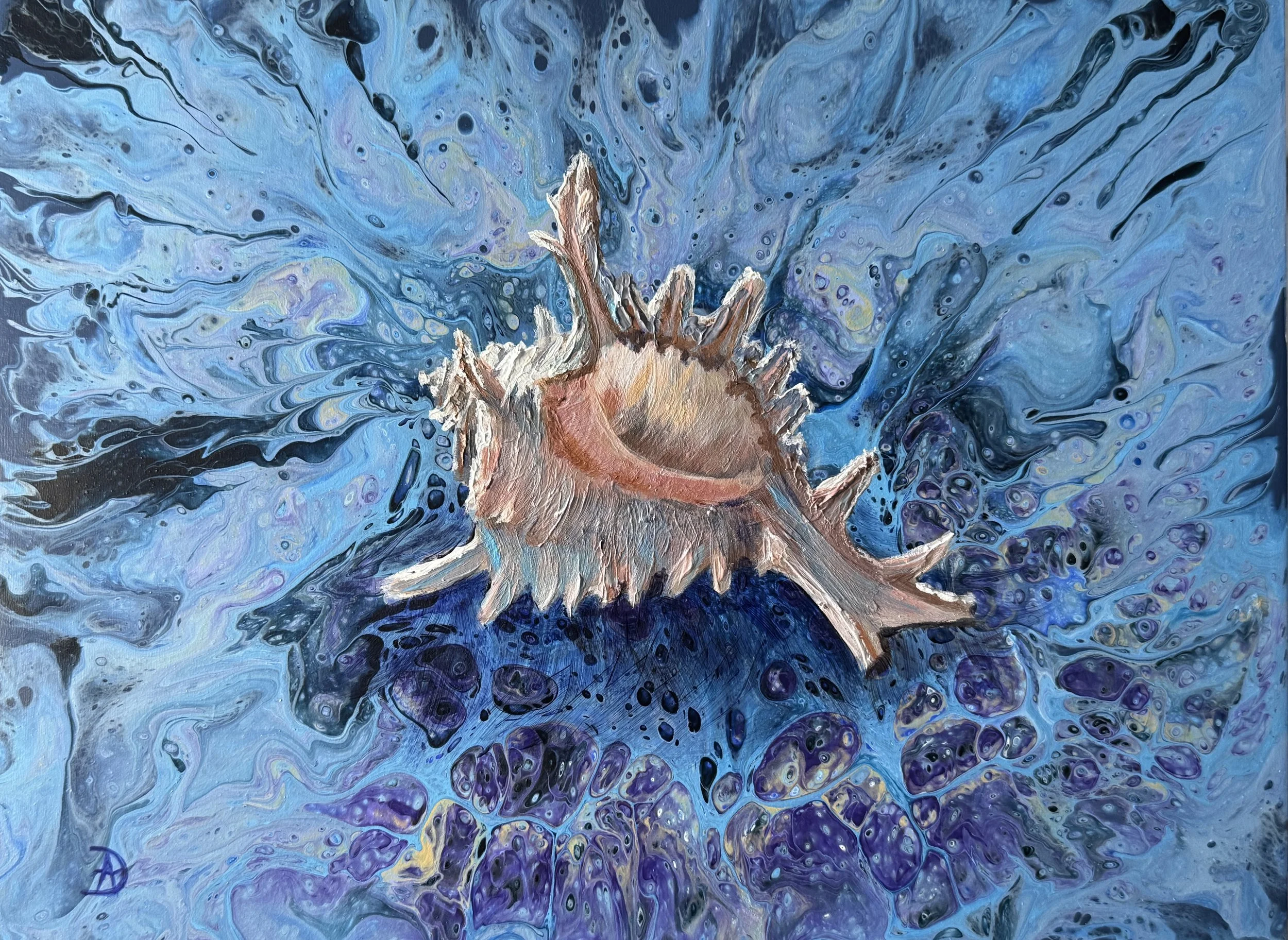 The Ocean's Offering, Andreea Dumez, Acrylic On Panel, $330.