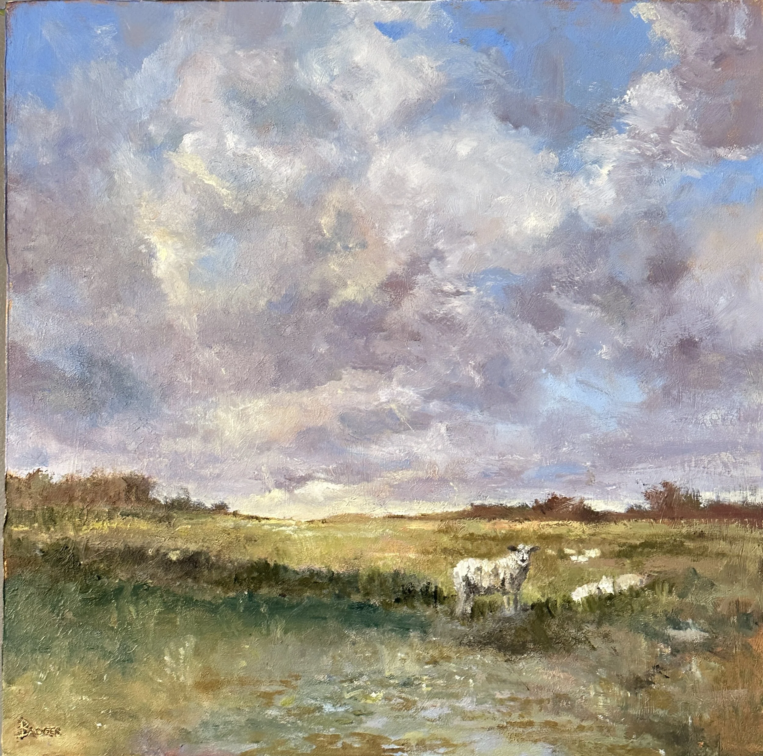 The Followers, Beth Badger, Oil on Wood, $350. (18"x18")