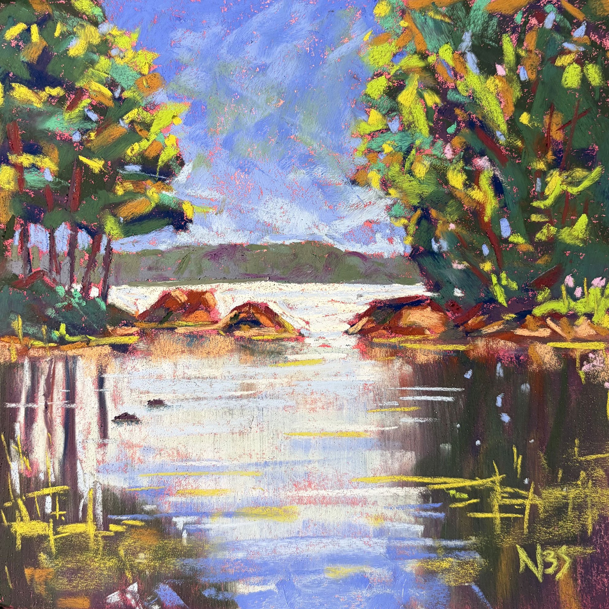 Through the Narrows, Nancy Beck Silverman, Pastel, $250. 9x9"