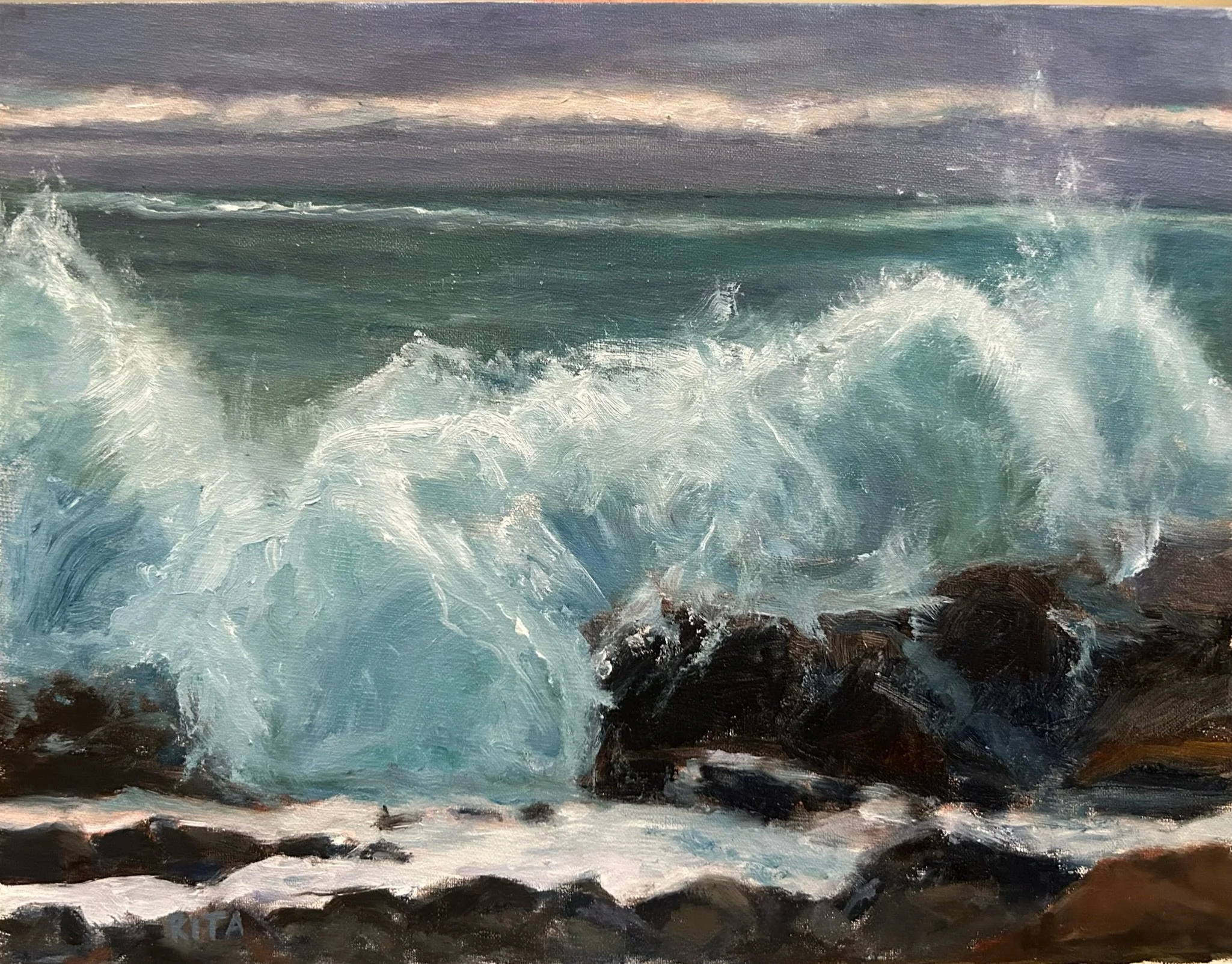 Rolling In, Rita Pomerleau, Oil, $450.