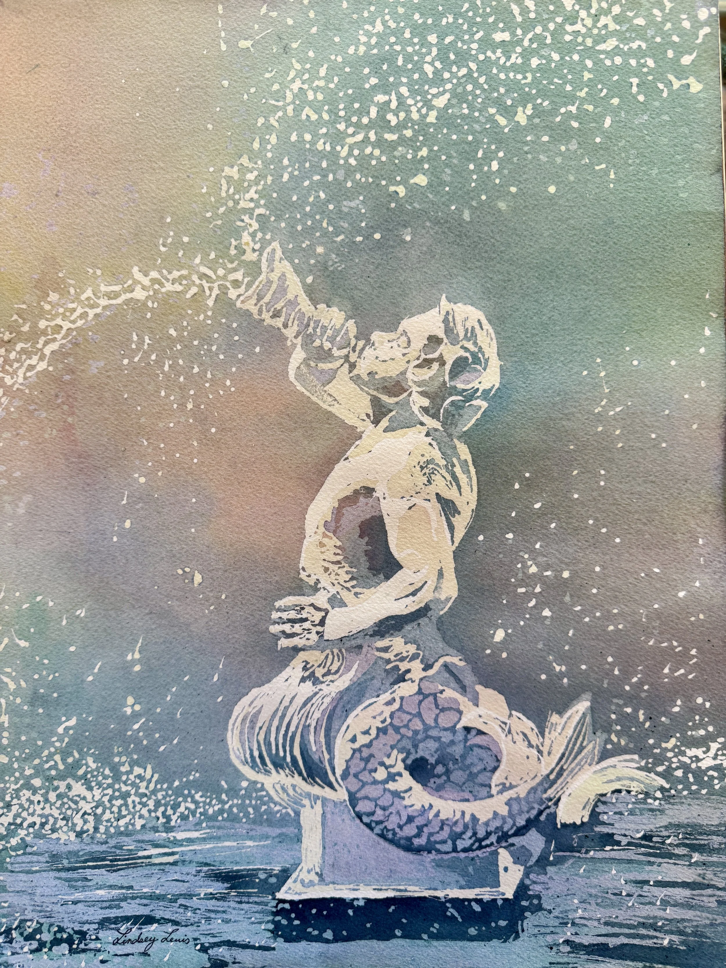 Fountain At Forsyth Park, Lindsey Lewis, Watercolor, $325.
