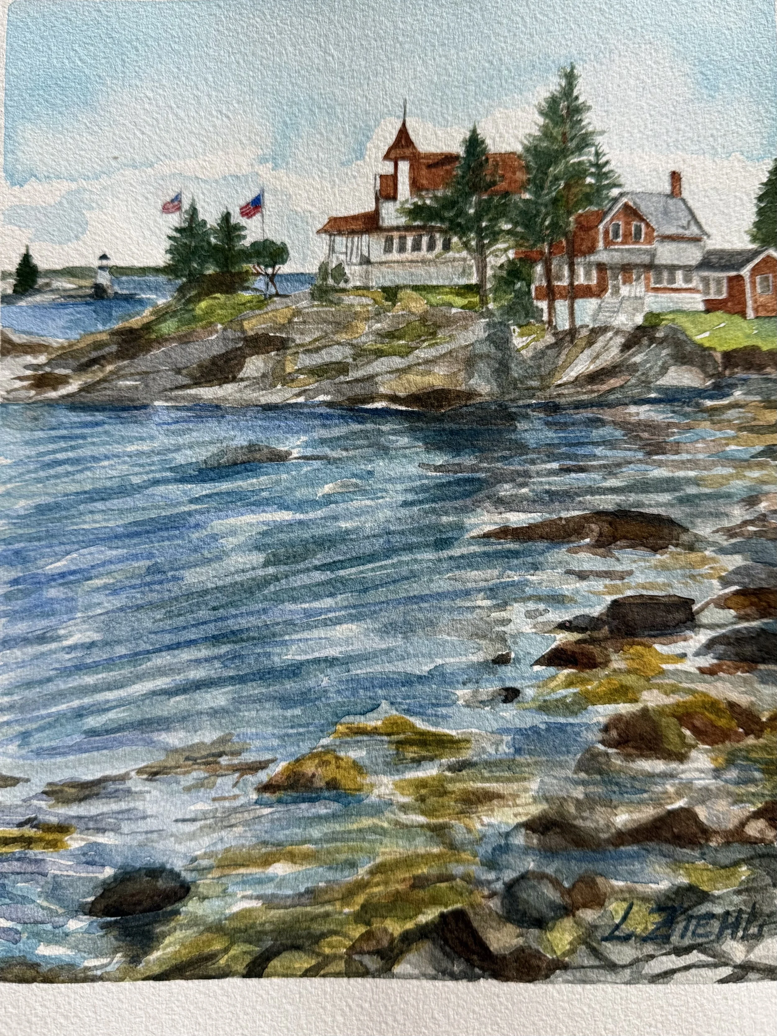 Ocean Point View, Laurel Ziehl, Watercolor, $325.