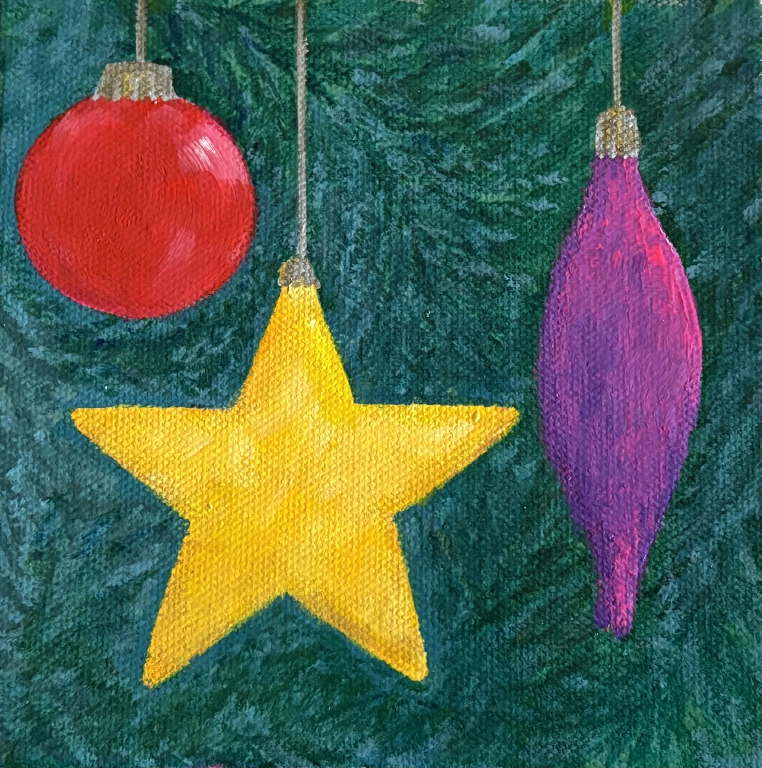 Ornaments II, Jeannie Ensor, Acrylic On Canvas, $50.