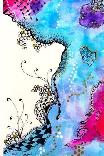 Joyce Amend: Watercolor / Zentangle Designs - Two Part Workshop
