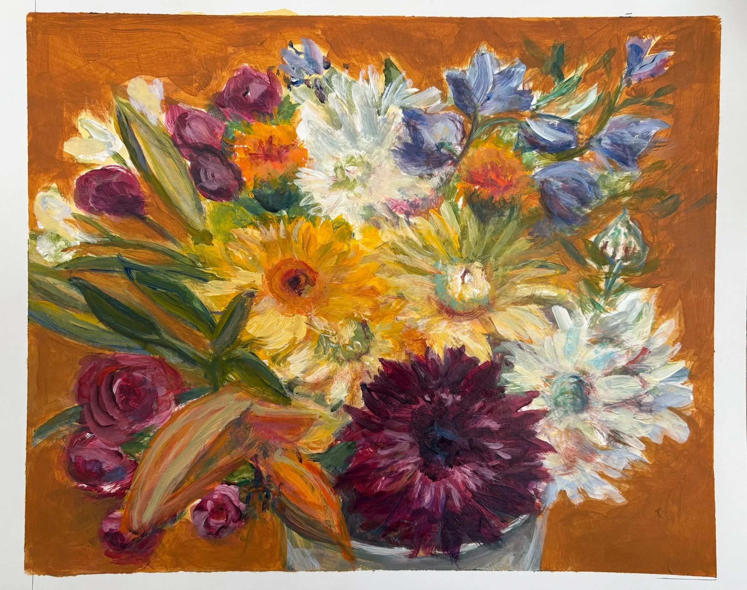 Spring Flowers, Rita Pomerleau, Acrylic, $175.