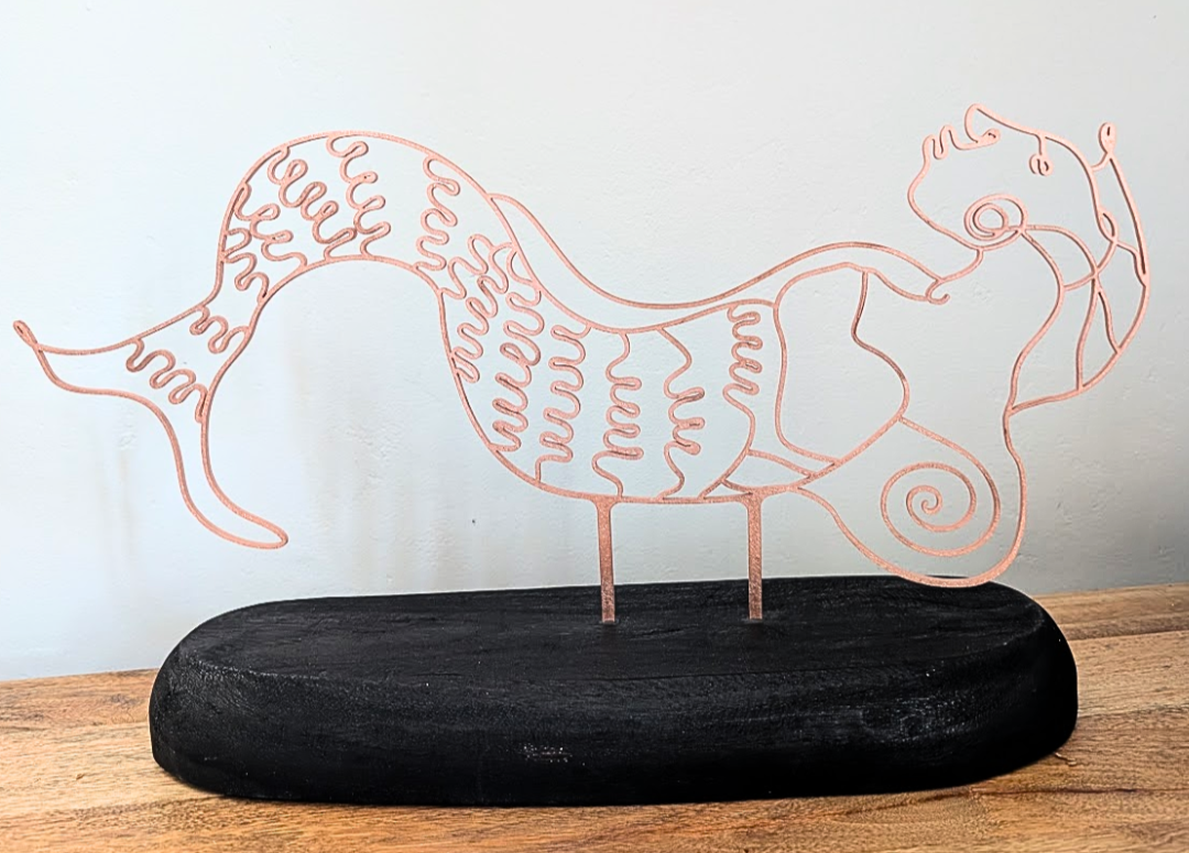 She Carries The Sea, Asia Scudder, Copper with Wooden Base, $825.