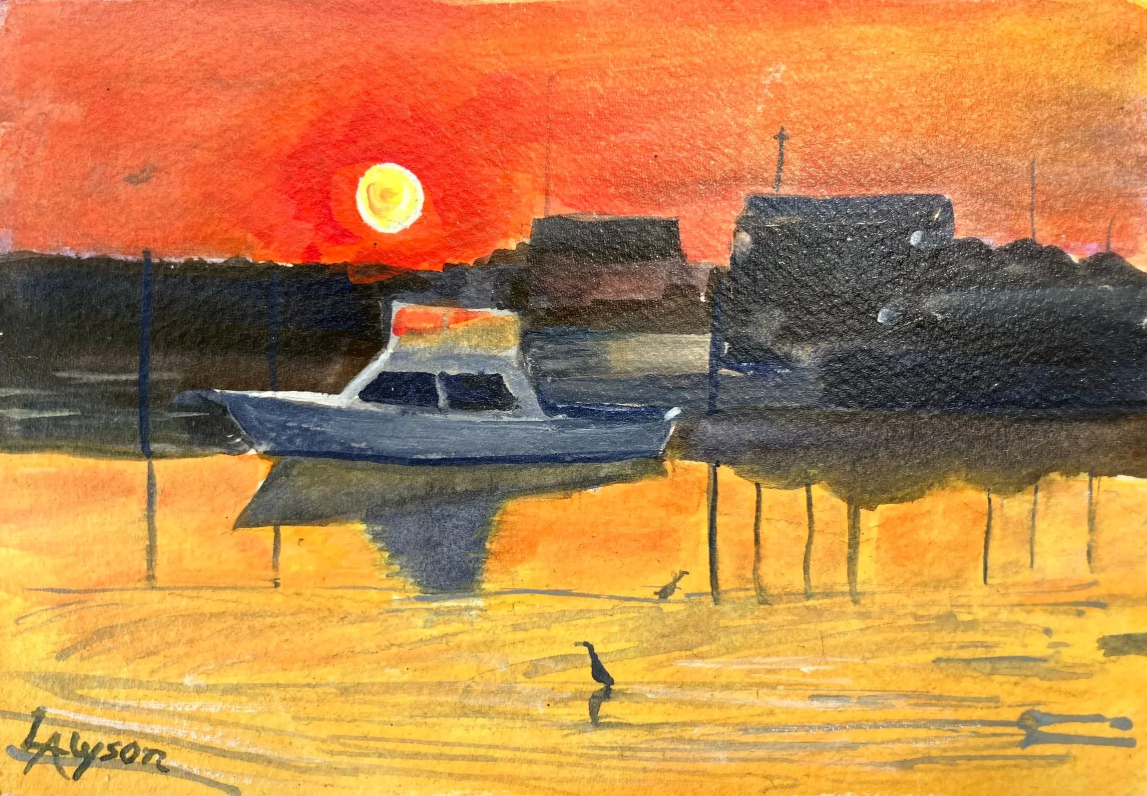 Placid, Lisa Alyson, Gouache, $125.