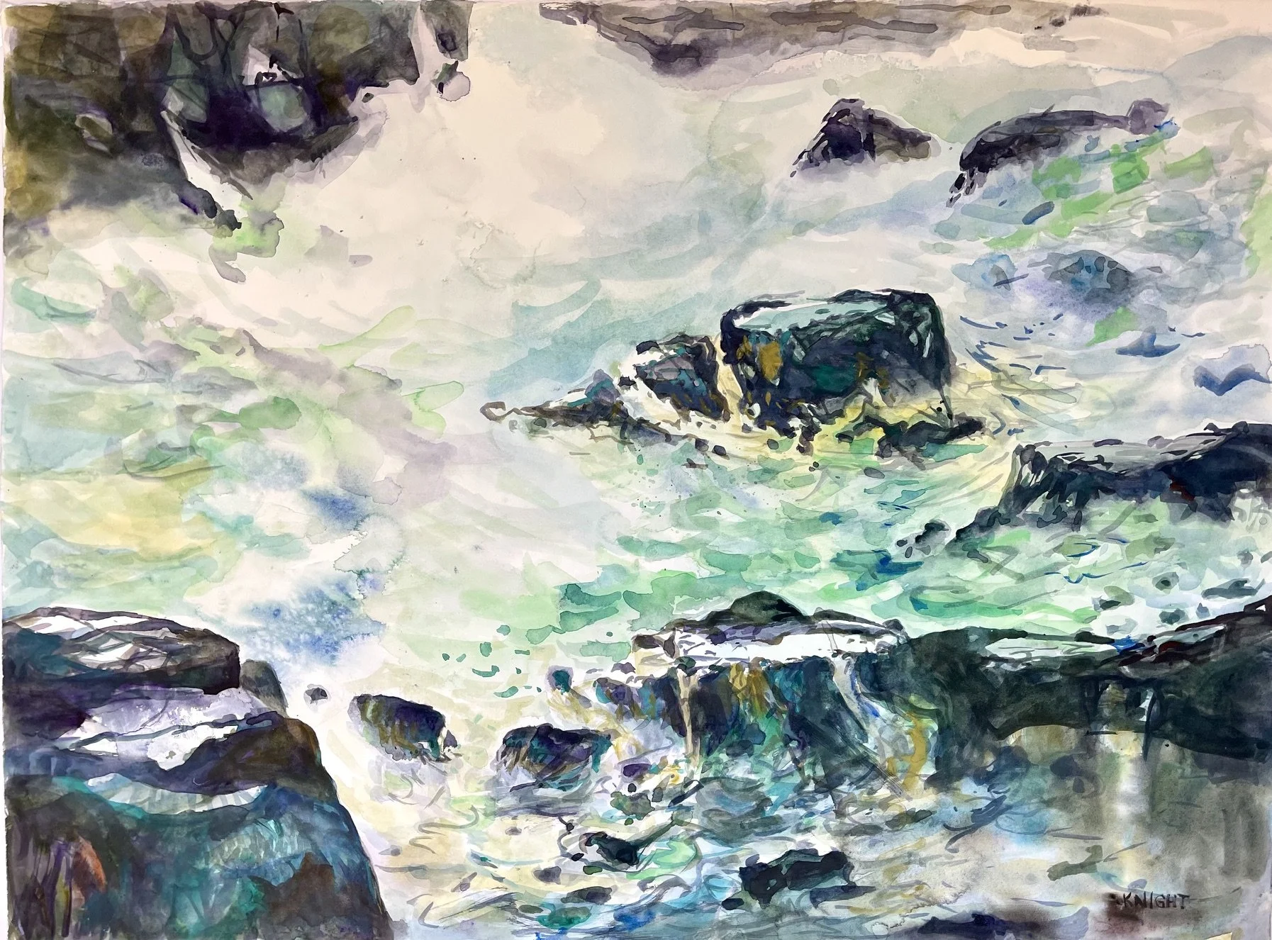 Dustan Knight: Foaming Surf and Rocky Shores Watercolor Workshop