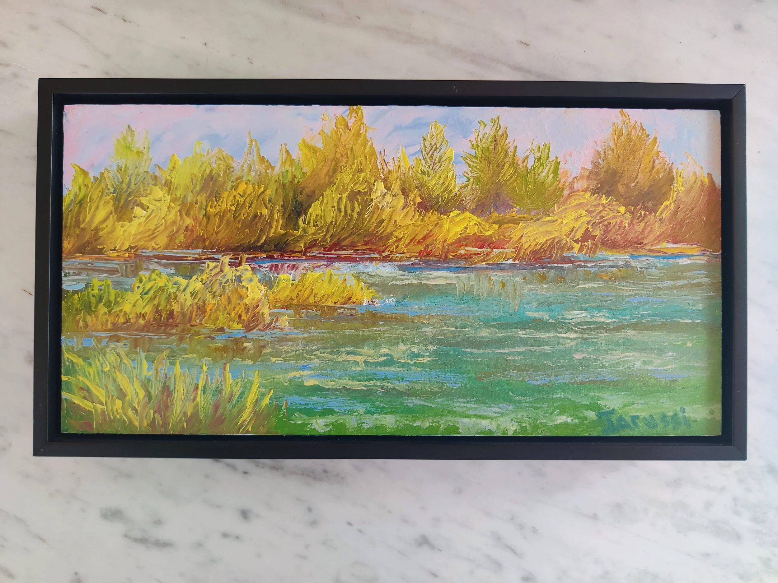 Summer Pond, John Iarussi, Oil/Board, $300.