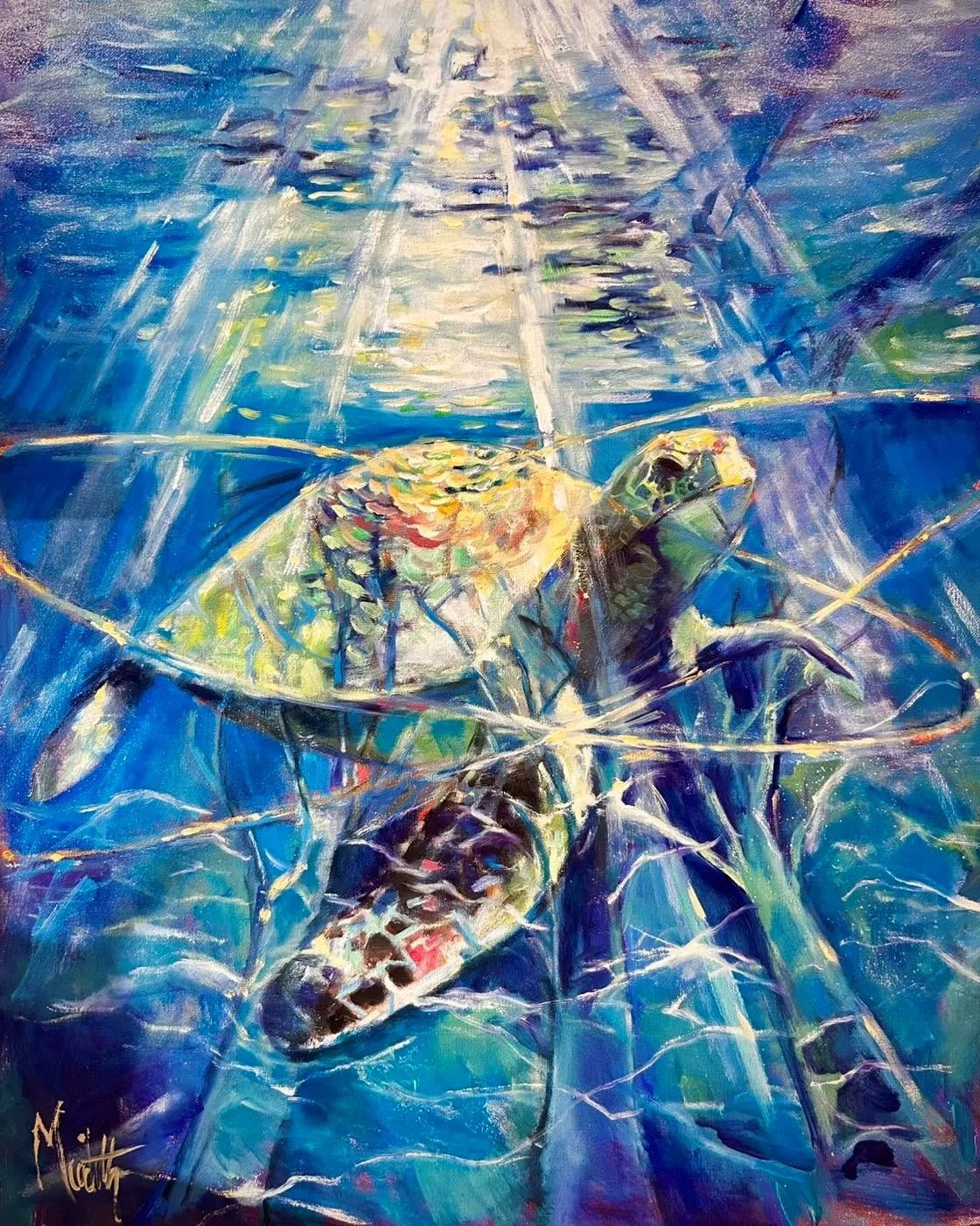 Turtle Star, Meredith Reynells, Oil, $2444. 32x36"