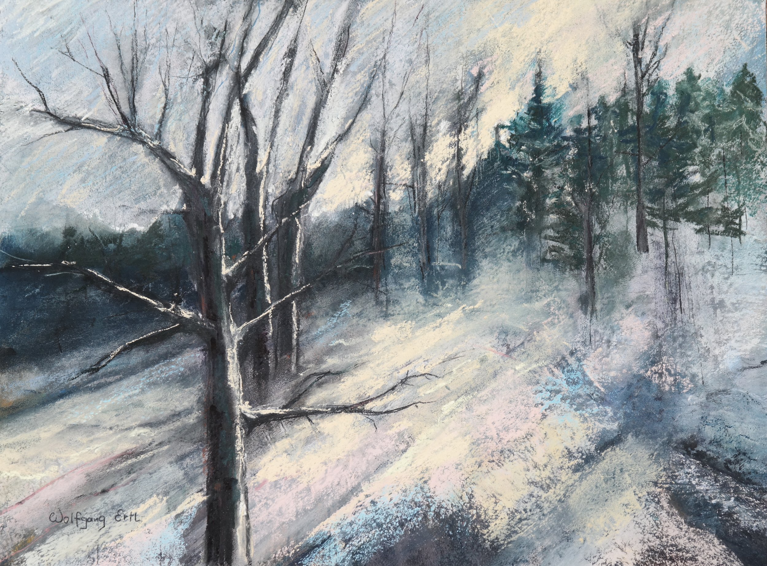 Winter Light 4, Wolfgang Ertl, Pastel, $500.
