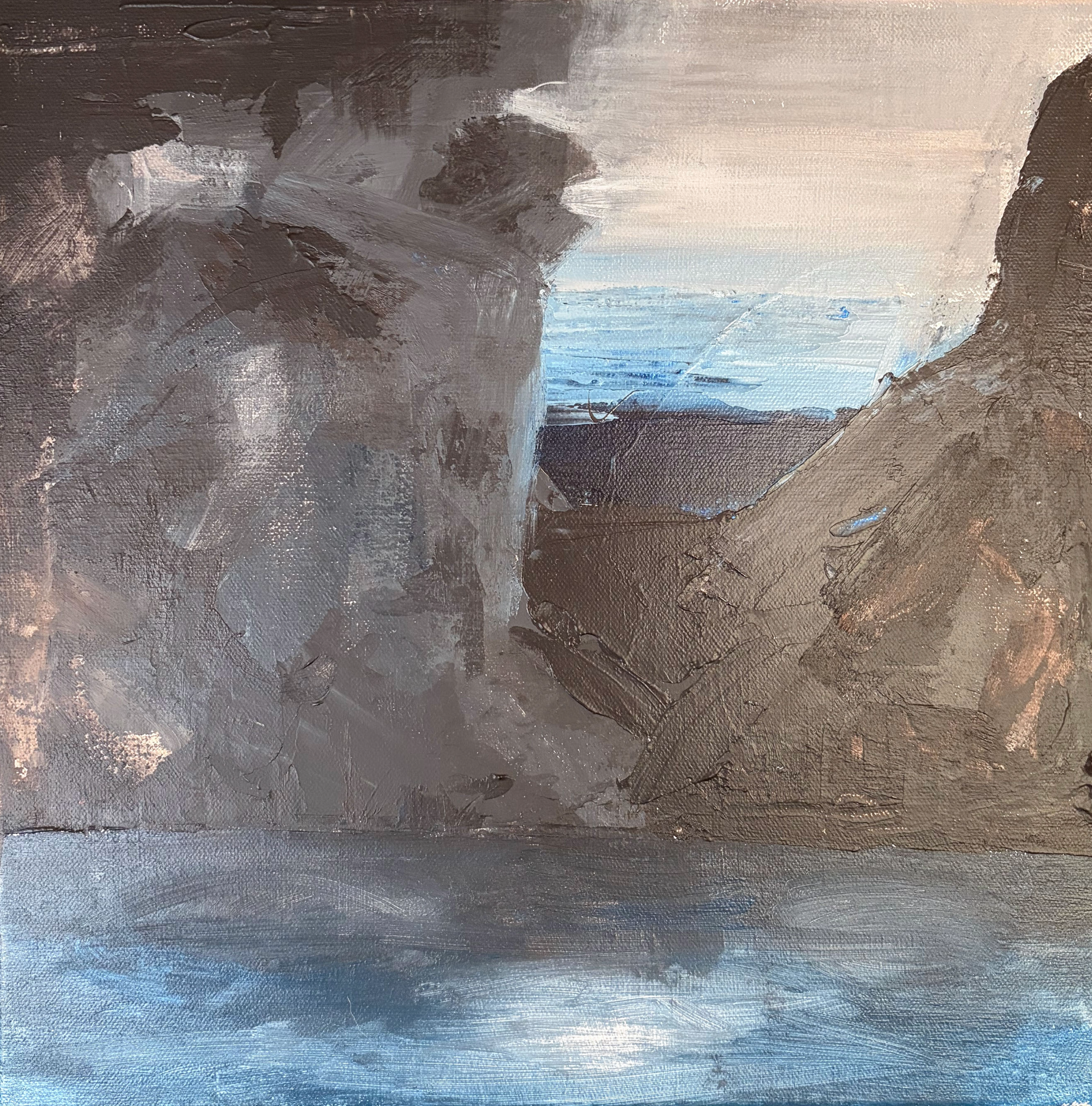 Peering Through, Becky Holt, Acrylic on Canvas, $180. 12x12"