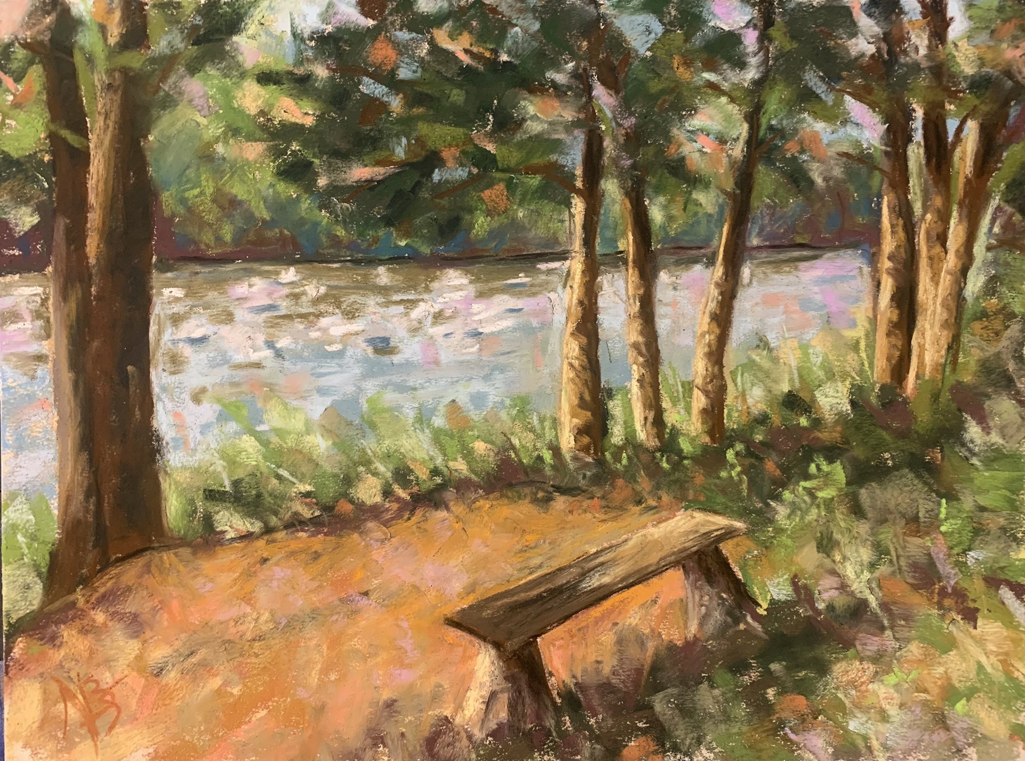 Saco River Solitude, Nancy Silverman, Pastel, $295.