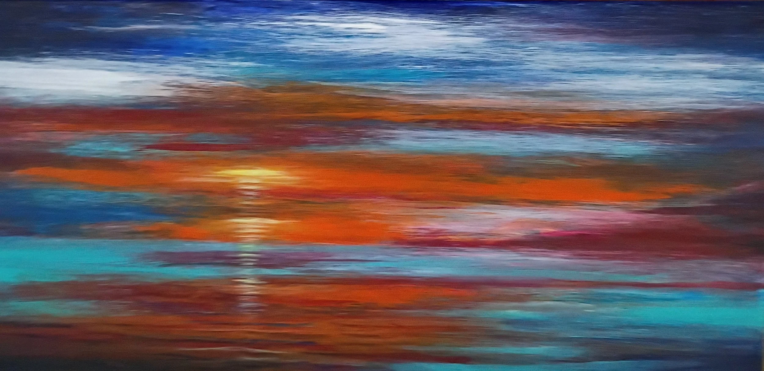Coastal Sunset, Sharmian Groulx, Acrylics, $425.