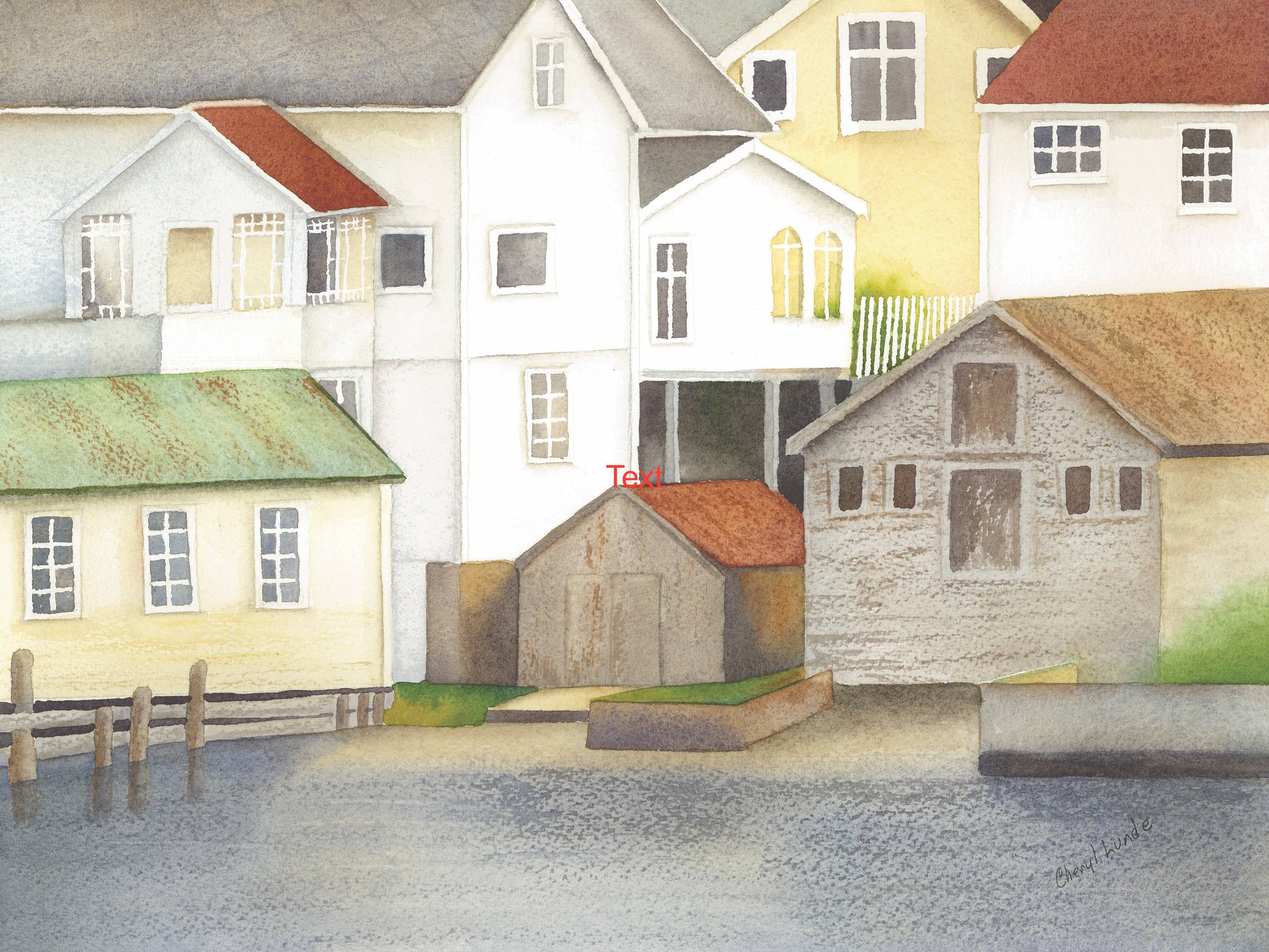 Waterfront, Cheryl Lunde, Watercolor, $425.