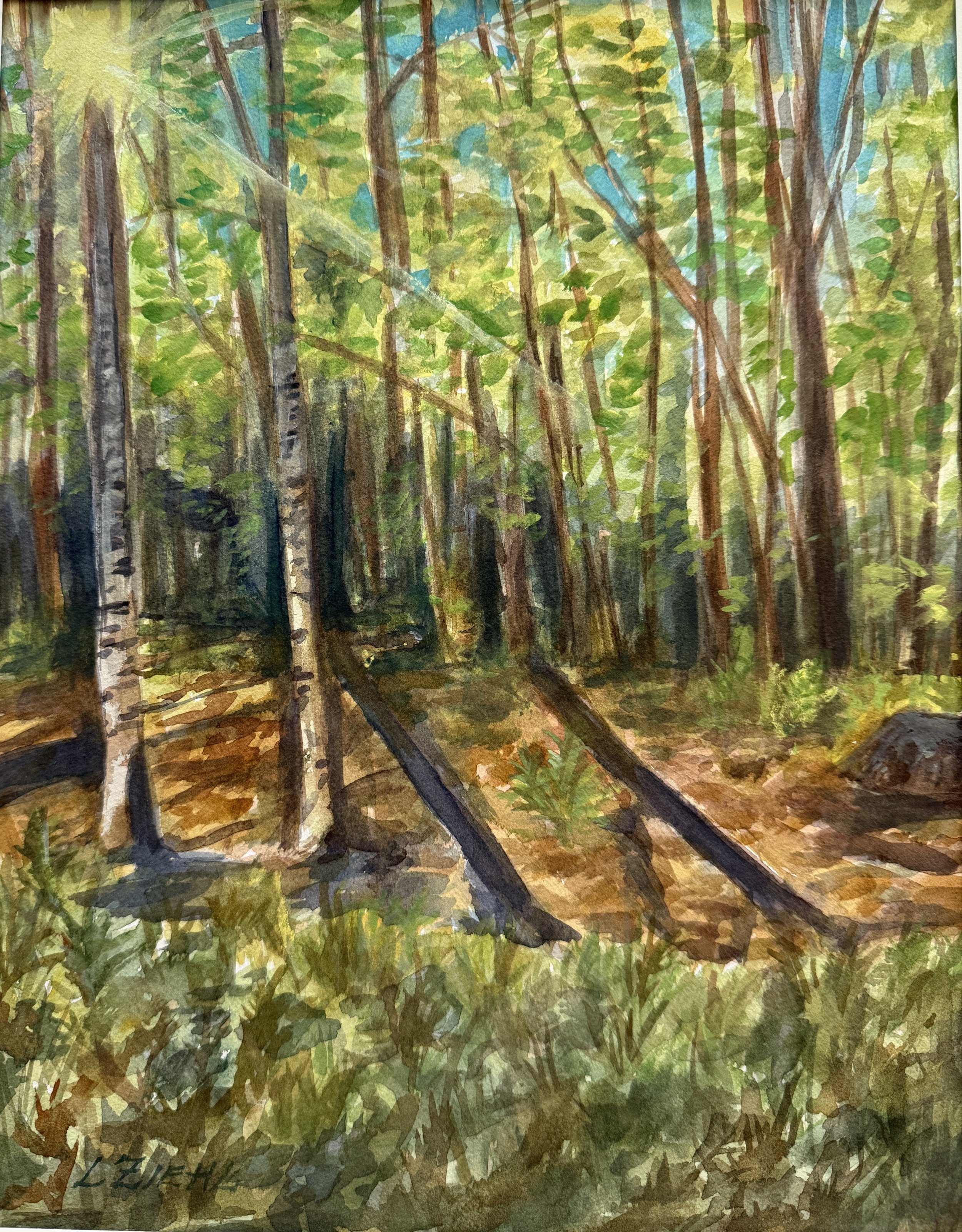 Forest Walk, Laurel Ziehl, Watercolor, $425. (16x20")