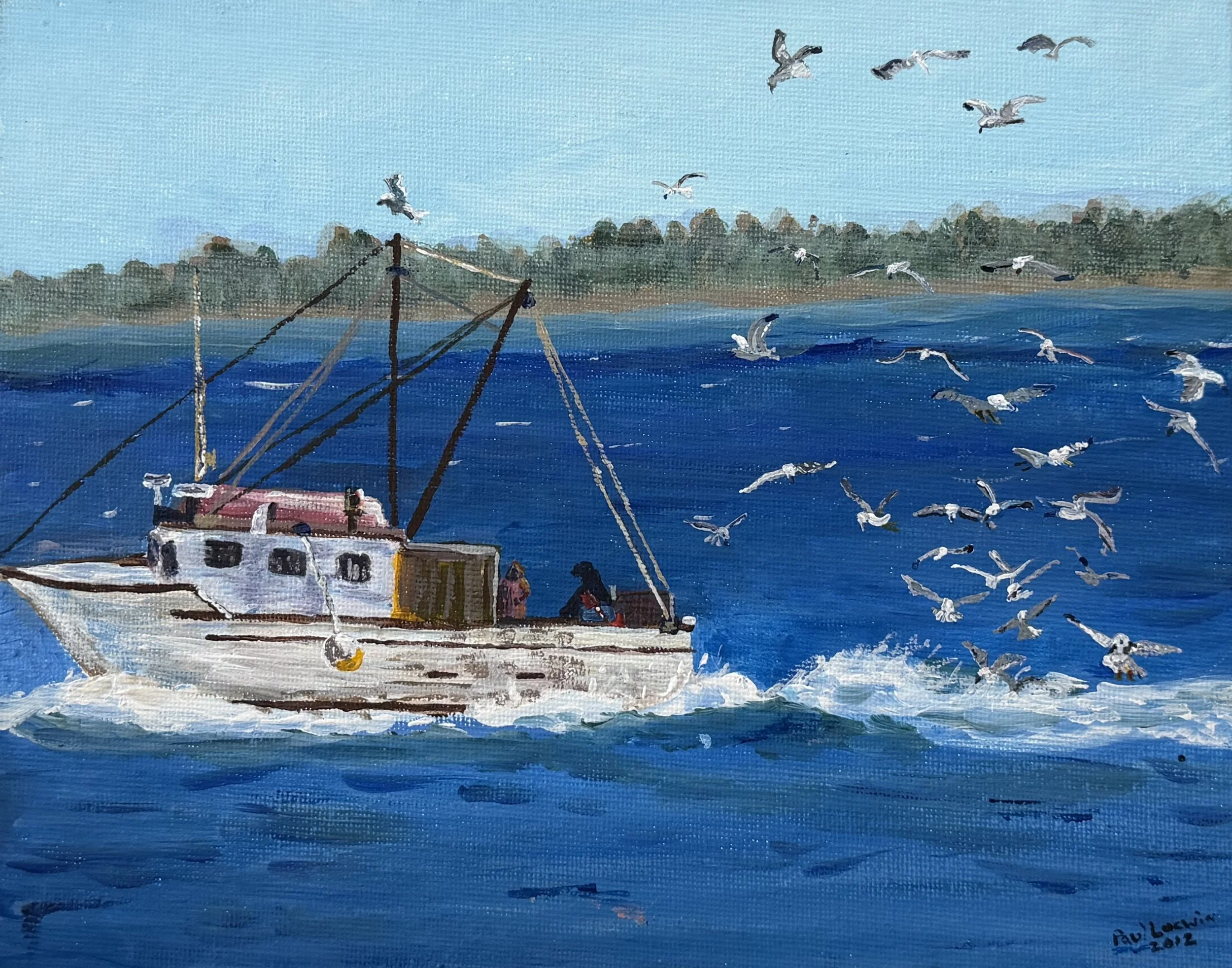 🔴 (Sold!) Off Campobello Island, Paul Locwin, Acrylic, $175.