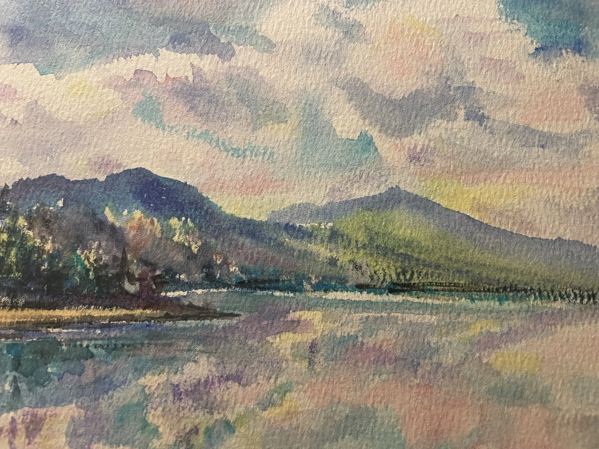 Mountain Reflections, Semra Aytur, Watercolor, $300. (12x16")