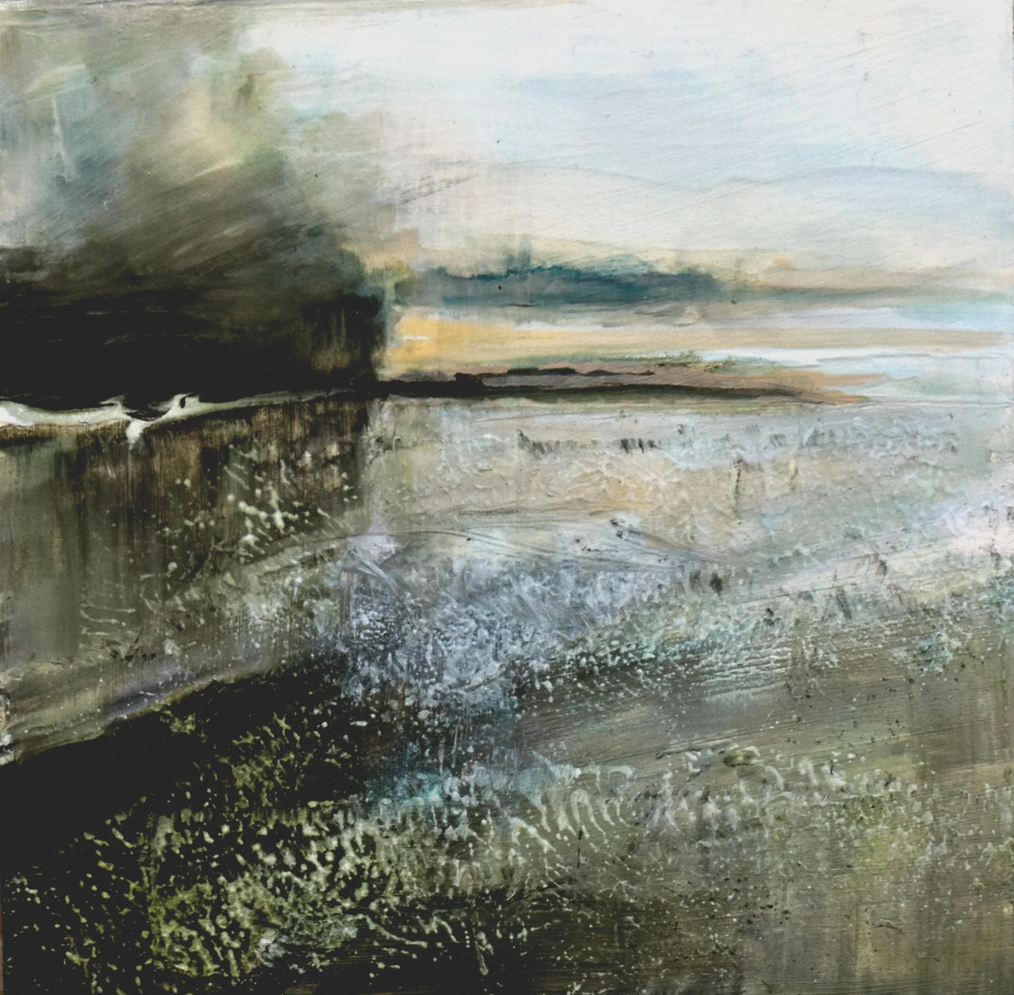 Echo Lake, Deena Ball, Watercolor on Wood, $375.