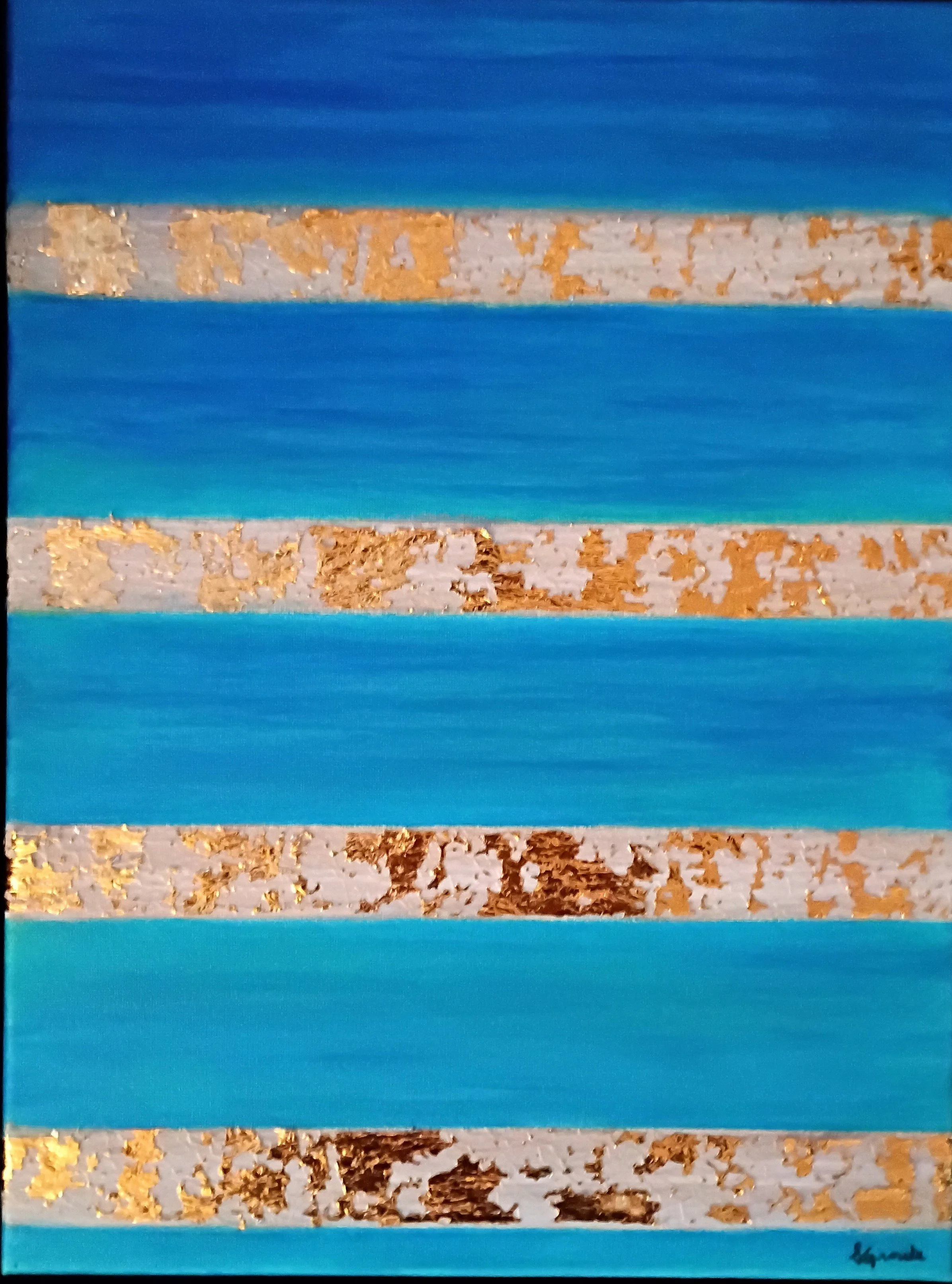 Golden Tide, Sharmian Groulx, Mixed Media, $375. 17x13"
