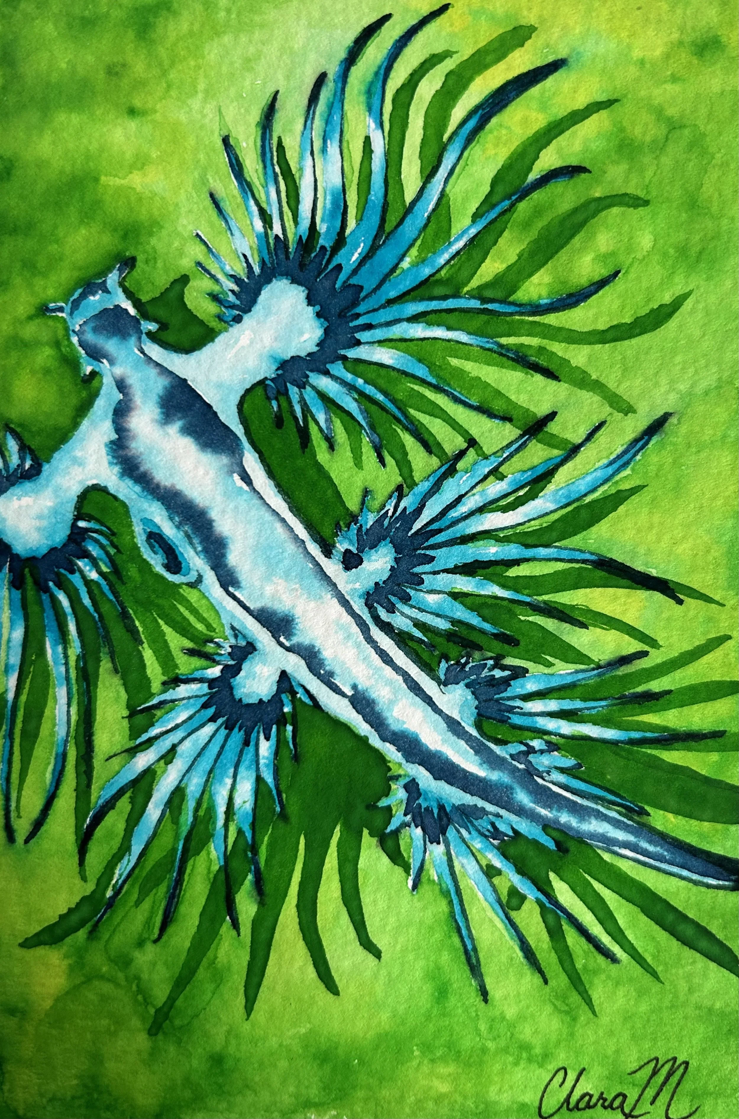Tiny Dragon, Clara Mooers, Watercolor, $180.