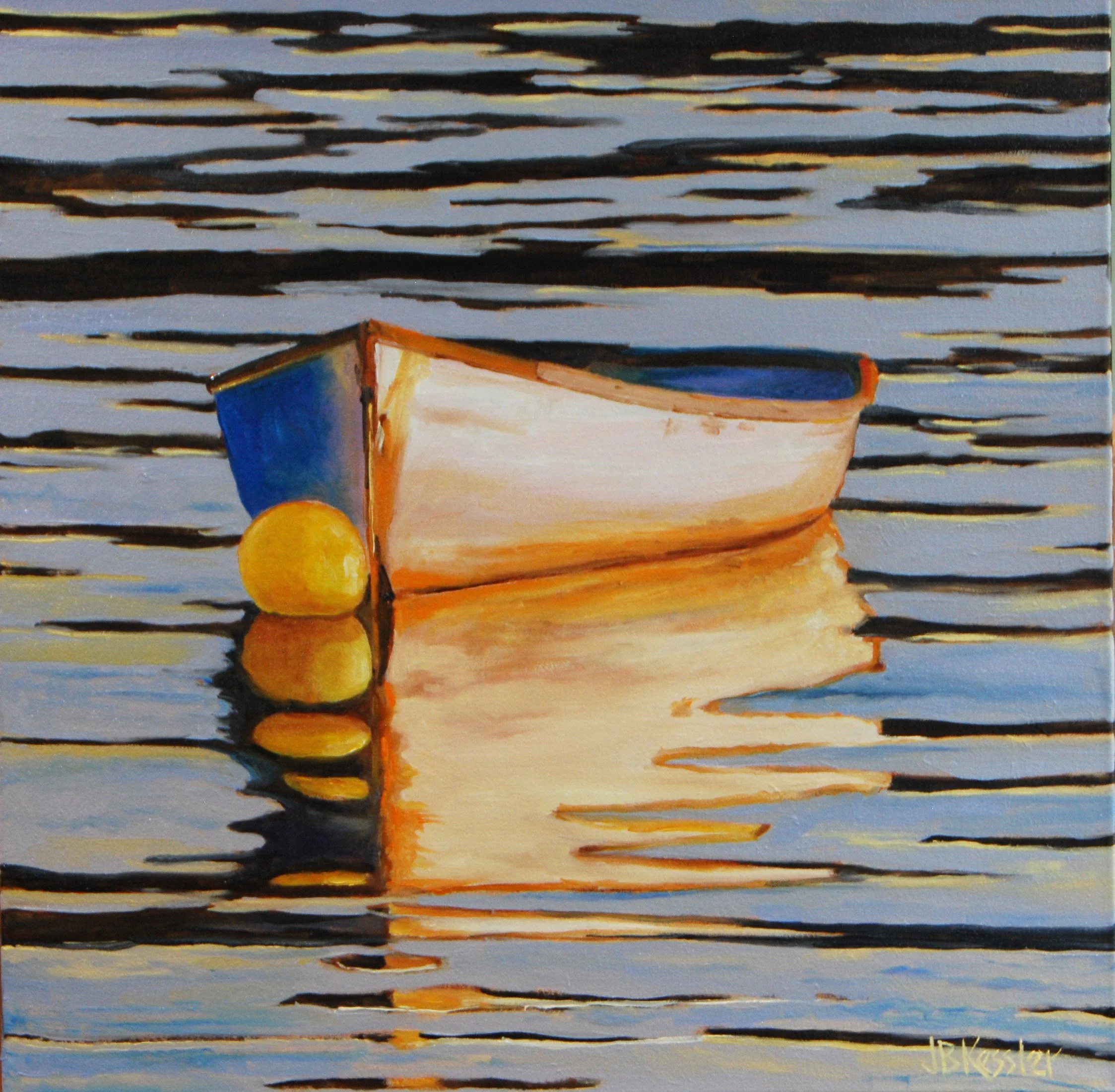 Dinghy At Dawn, John Kessler, Oil, $1600. (22"x22")