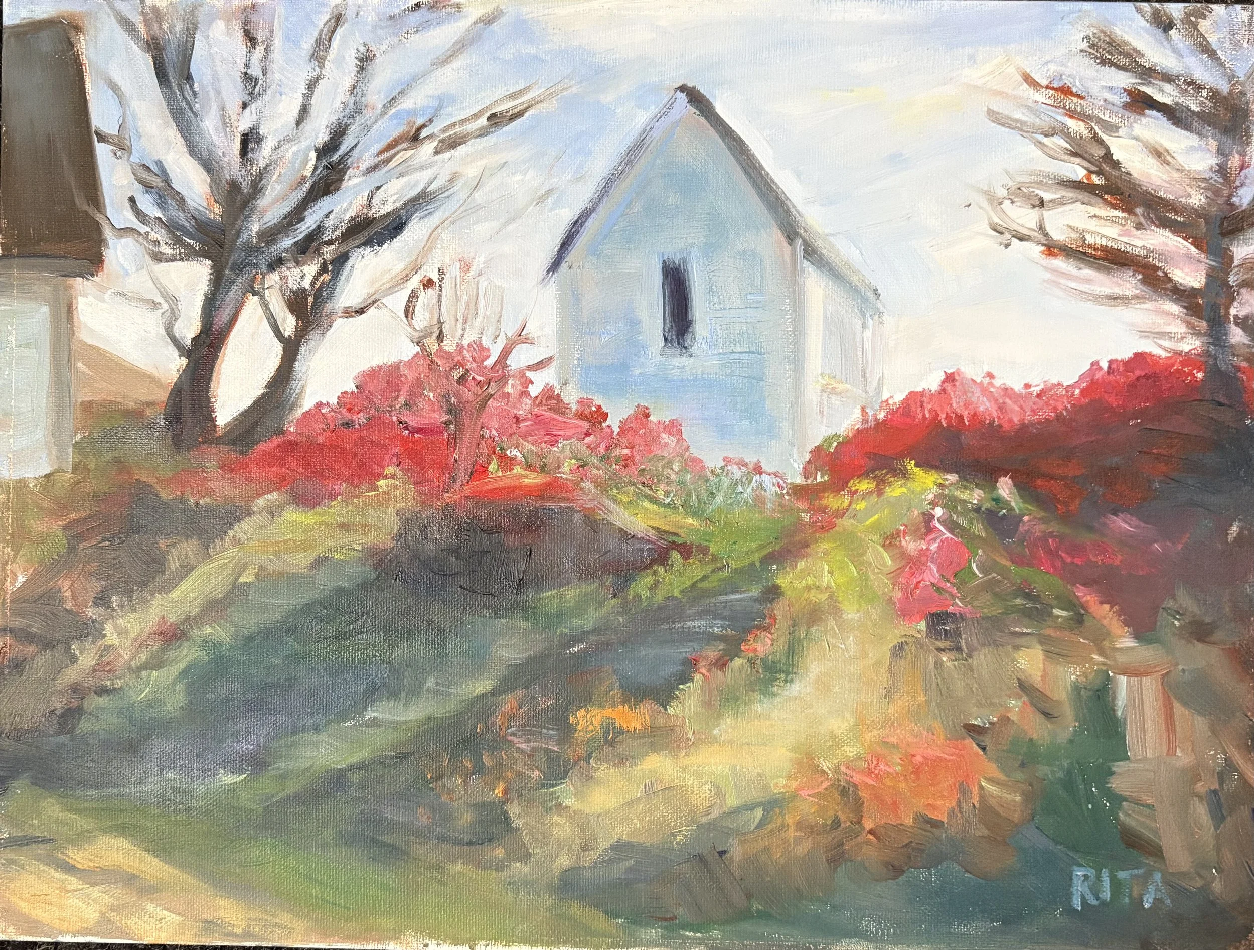 Autumn Light, Rita Pomerleau, Oil, $325. 9x12"