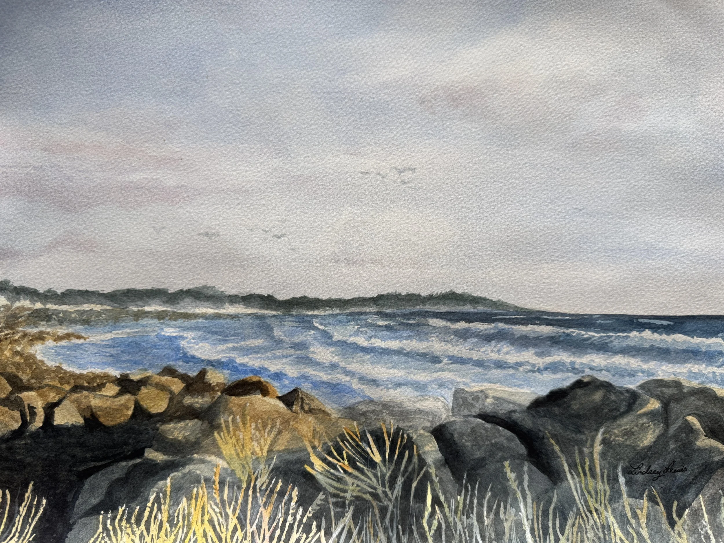 North Hampton Beach, Lindsey Lewis, Watercolor, $475. 