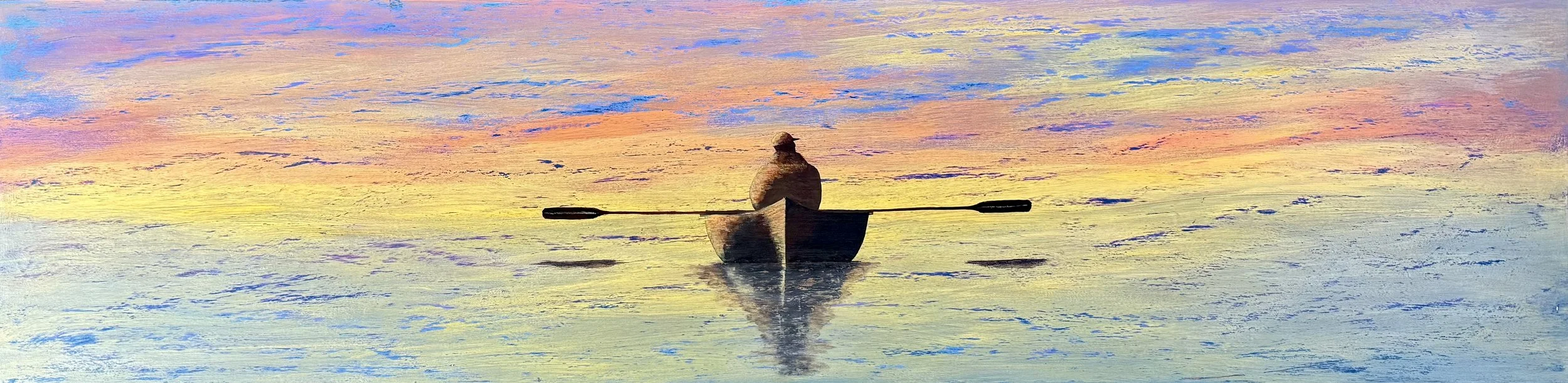 Break Time, Harry Prichett, Acrylic on Wood, $875. (12x48")