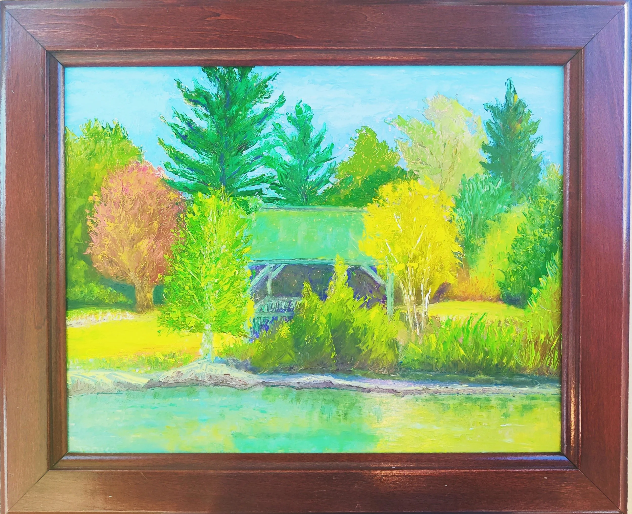 Autumn Reflection, John Iarussi, Oil/Clay Board, $375.