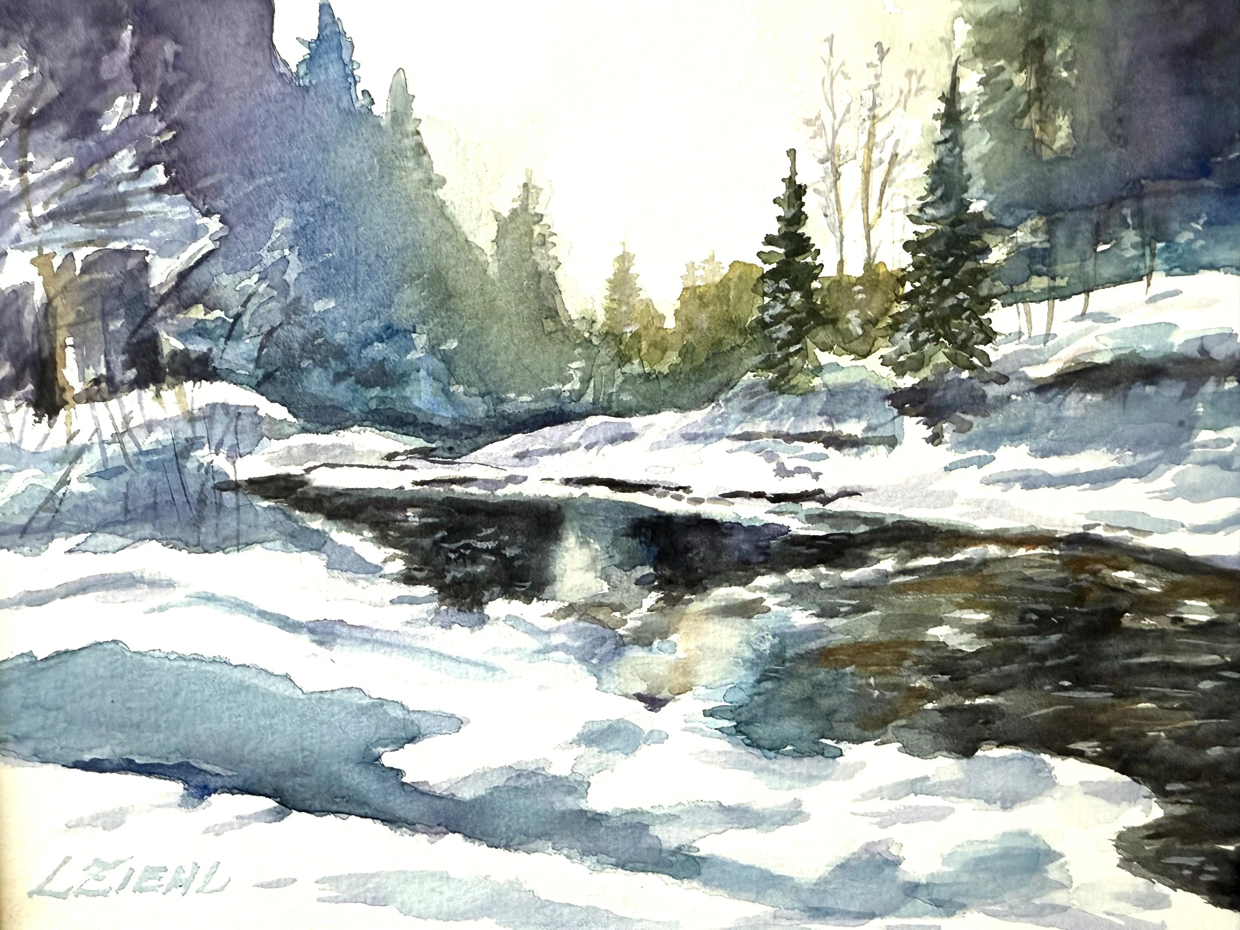 Winter Solitude, Laurel Ziehl, Watercolor, $325.