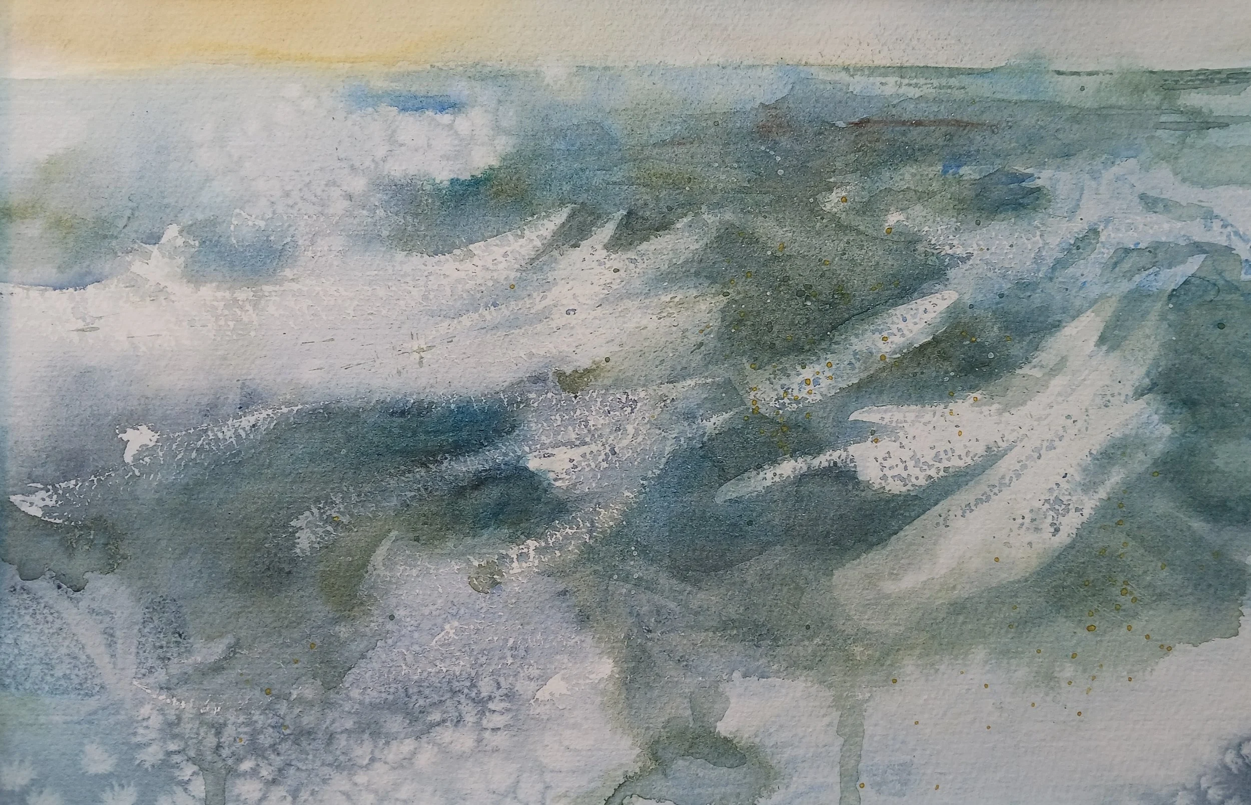 Winter Waves, Ellen Minnehan, Watercolor, $525.