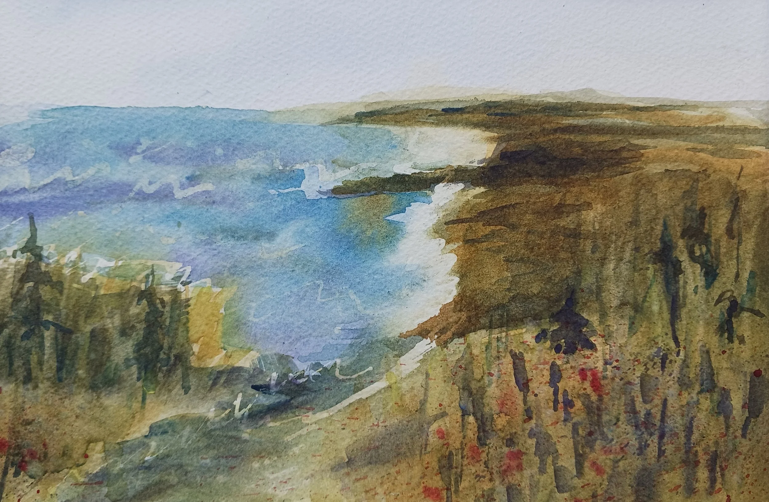 Far Beach, Ellen Minnehan, Watercolor, $400.